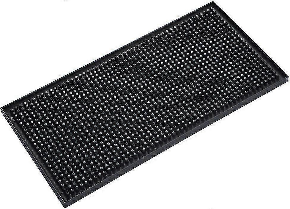 Rectangular Rubber Faucet - 30 x 15 x 1 cm - Non-Slip - Black - Rubber Drip Mat for Drying Dishes and Shines