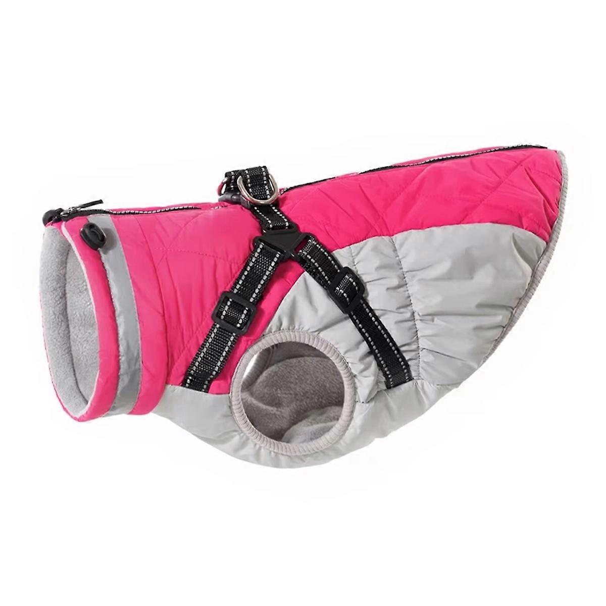 Waterproof Pet Jacket with Harness Winter Warm Dog Clothes B