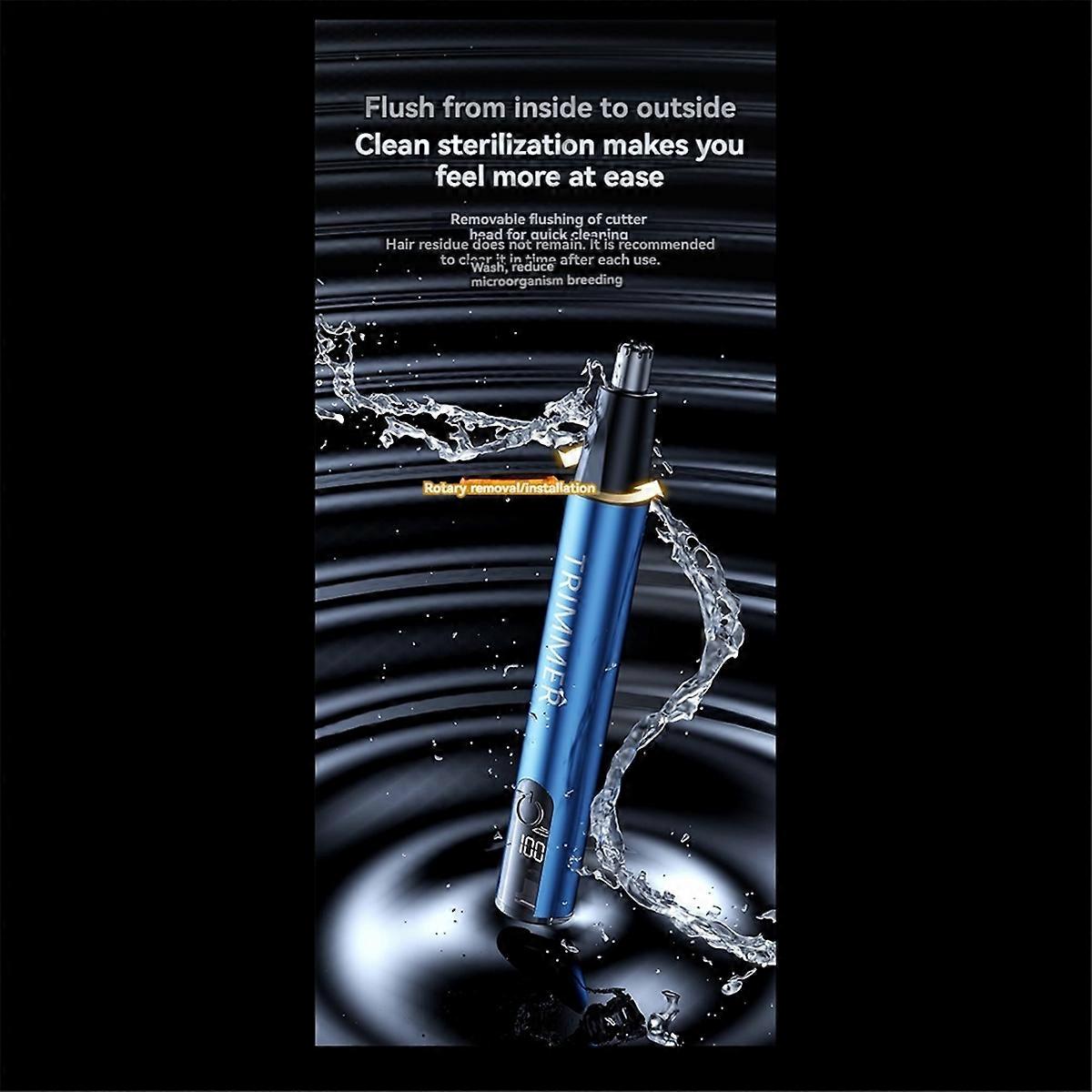 Electric Nose Hair Trimmer, Automatic Washable Trimmer, Silver&Gray