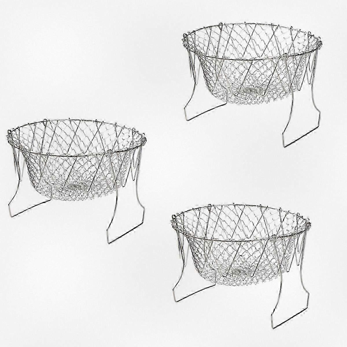 Foldable Mesh Strainer for Cooking Oil Drain Veggie Wash Kitchen Tool Filter Basket