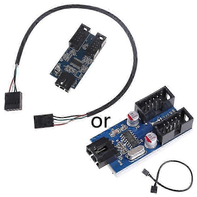 9 Pin 2 in 1 Internal USB Splitter Cable, 9 pin USB Header Male 1 to 2 Female