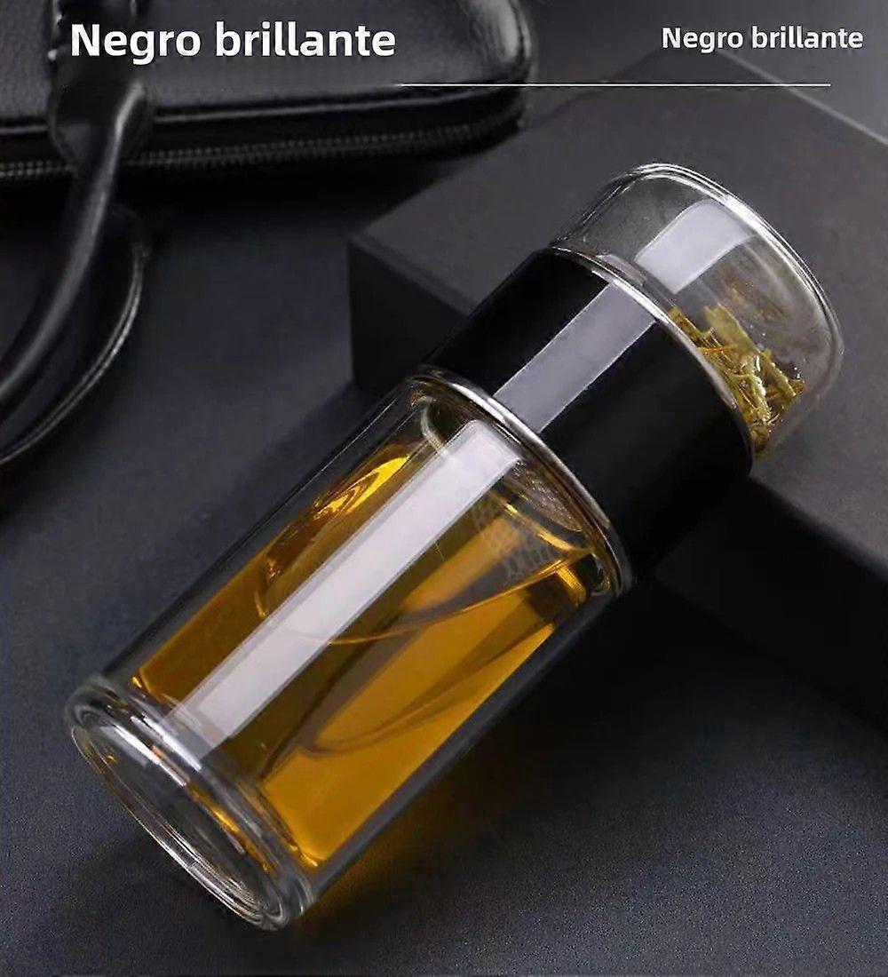 Double Walled Tea Infuser Water Bottle 350ML/500ML Heat Resistant Built-in Filter for Home and Office
