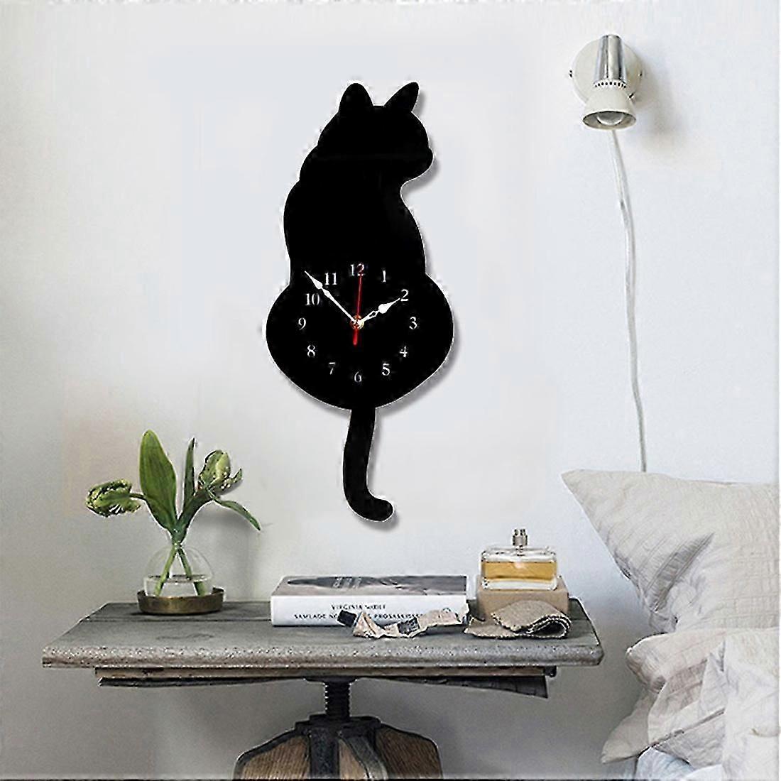 CC001 Acrylic Wagging Tail Cat Wall Clock