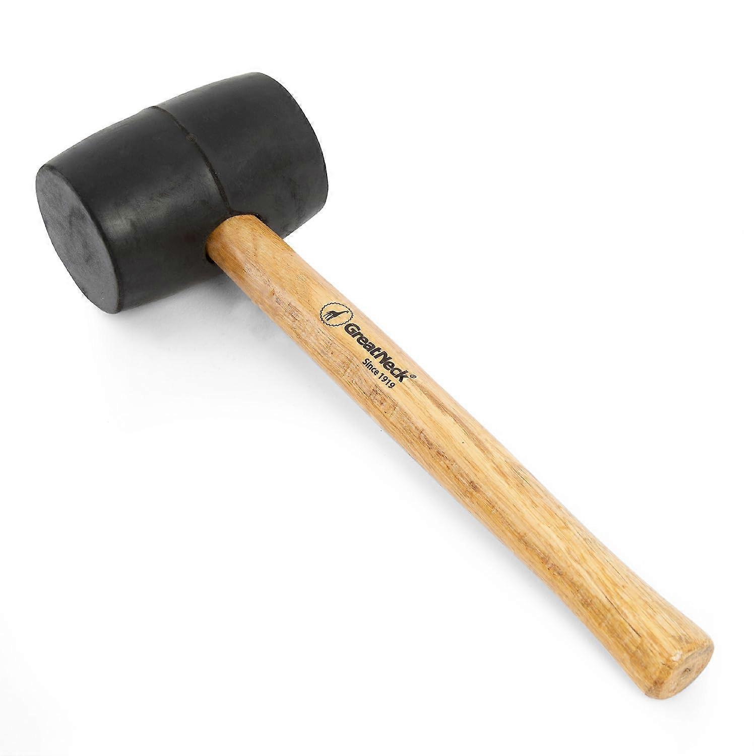 RM16 Rubber Mallet, 16 Oz. Rubber Hammer, Mallet with Hardwood Handle, Surface-Safe for Woodworking, Automotive, and Tile Projects
