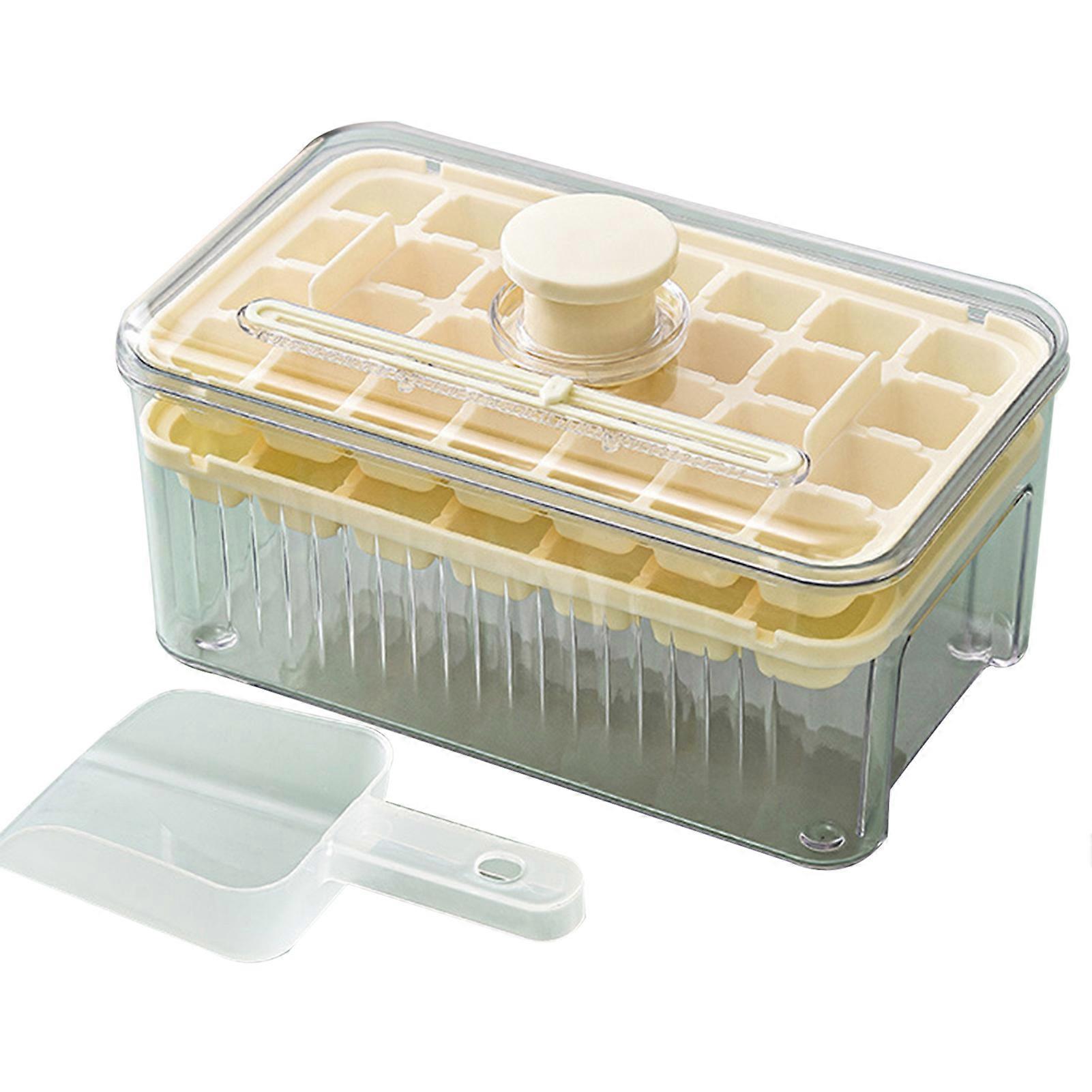 Press Type Lid Attached  Ice Cubes Mold Transparent and Visible Ice Cubes Tray