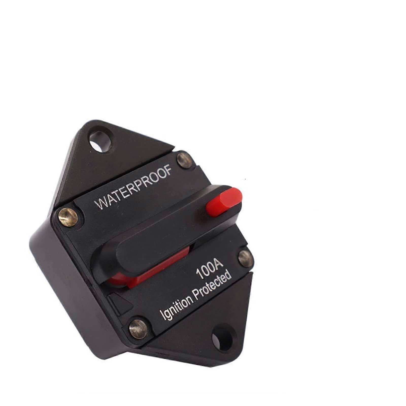 Car Audio Amplifier Circuit Breaker Fuse Holder 20-200A 12V 48V with Manual Reset Button 100A Capacity