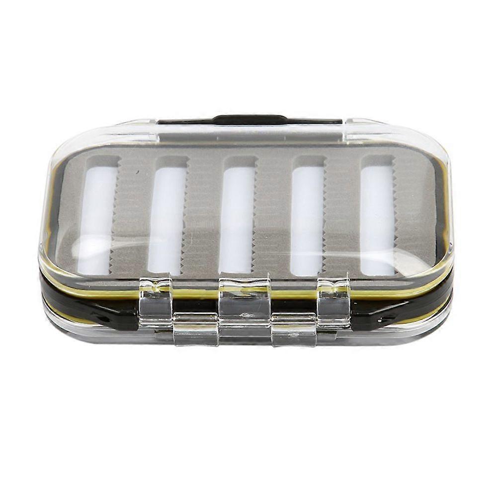 Fishing Waterproof Fly Box The Double Pocket Size Face Insert (Black)