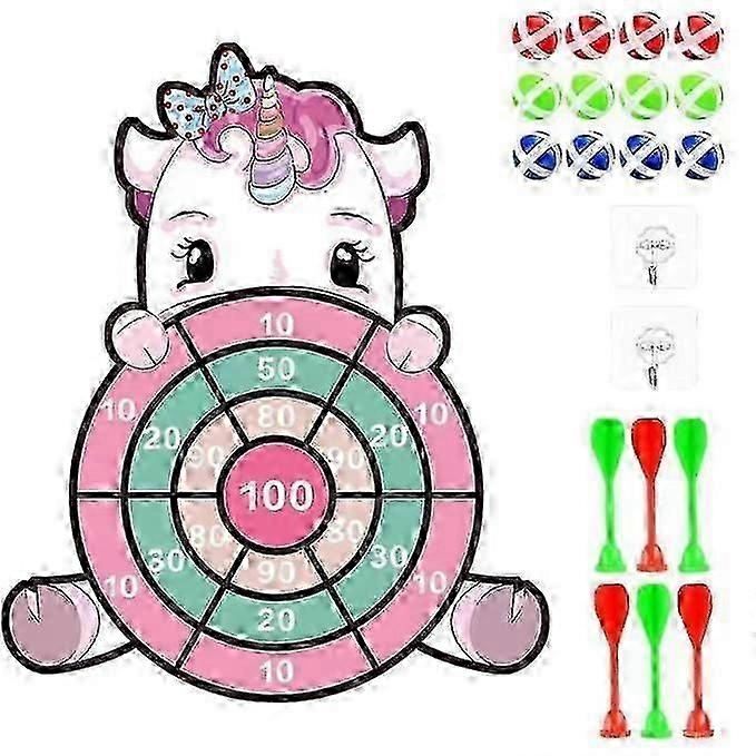 Easter Dart Board Game for Kids Cute Dart Board with 12 Sticky Balls