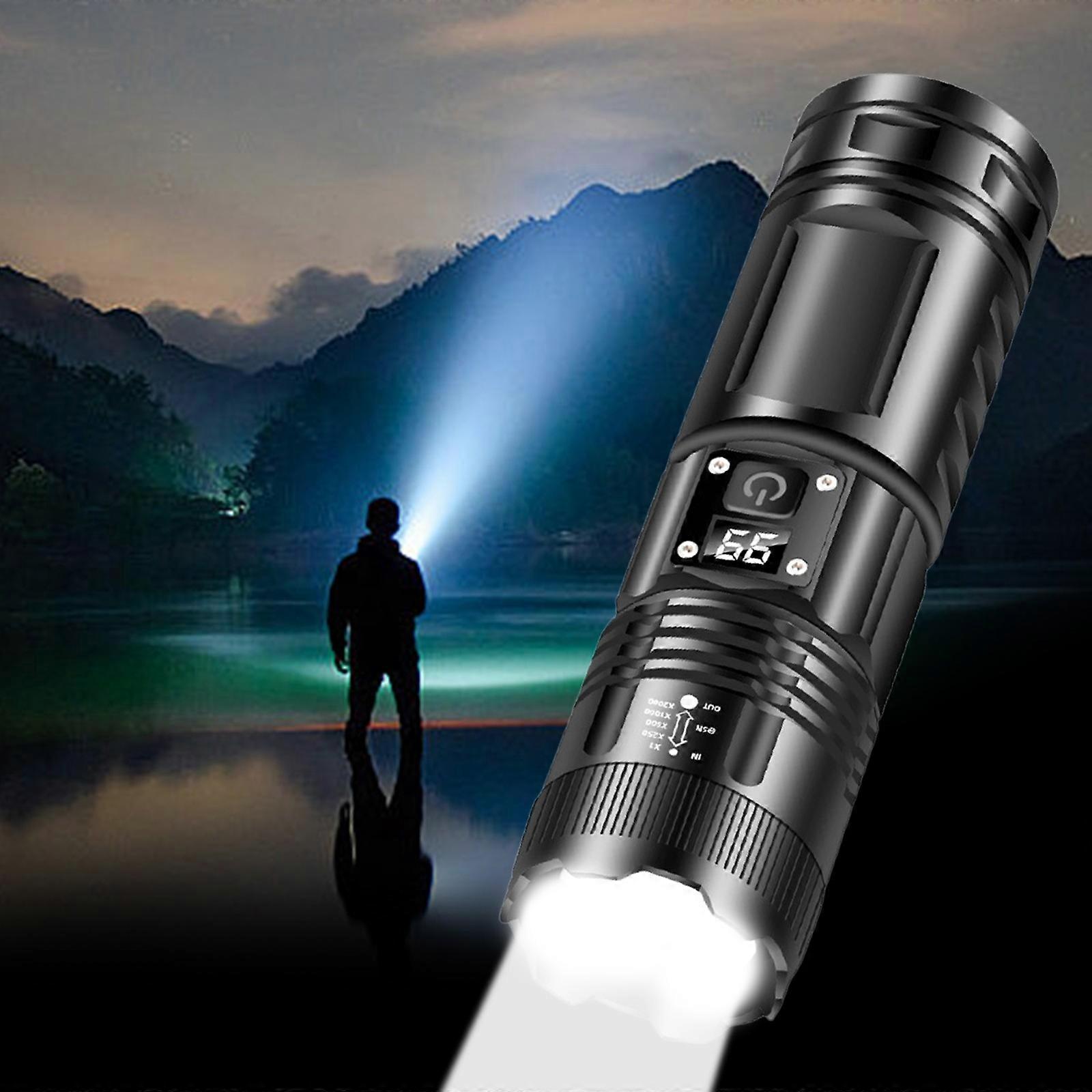 Multi Functional Strong Light Flashlight Outdoor High Brightness Telescopic Focusing Large Capacity Battery Three Types Light Waterproof Flashlight AA