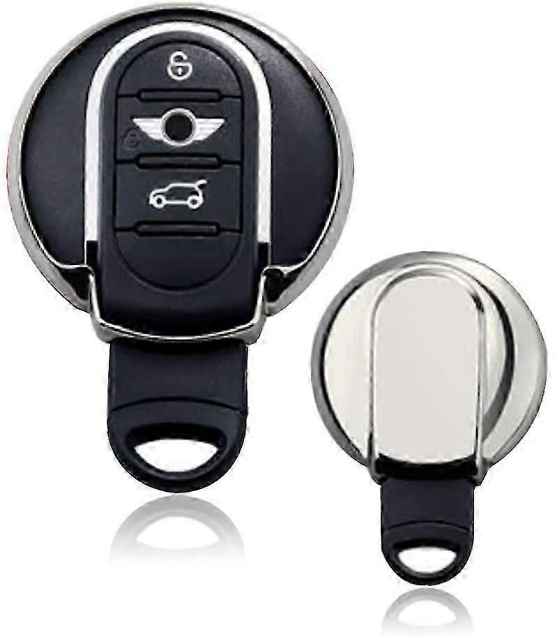 Car Key Cover Replacement for Mini Cooper F54 F55 F56 F60 3/4 Buttons Smart Key Case Shell(Silver)