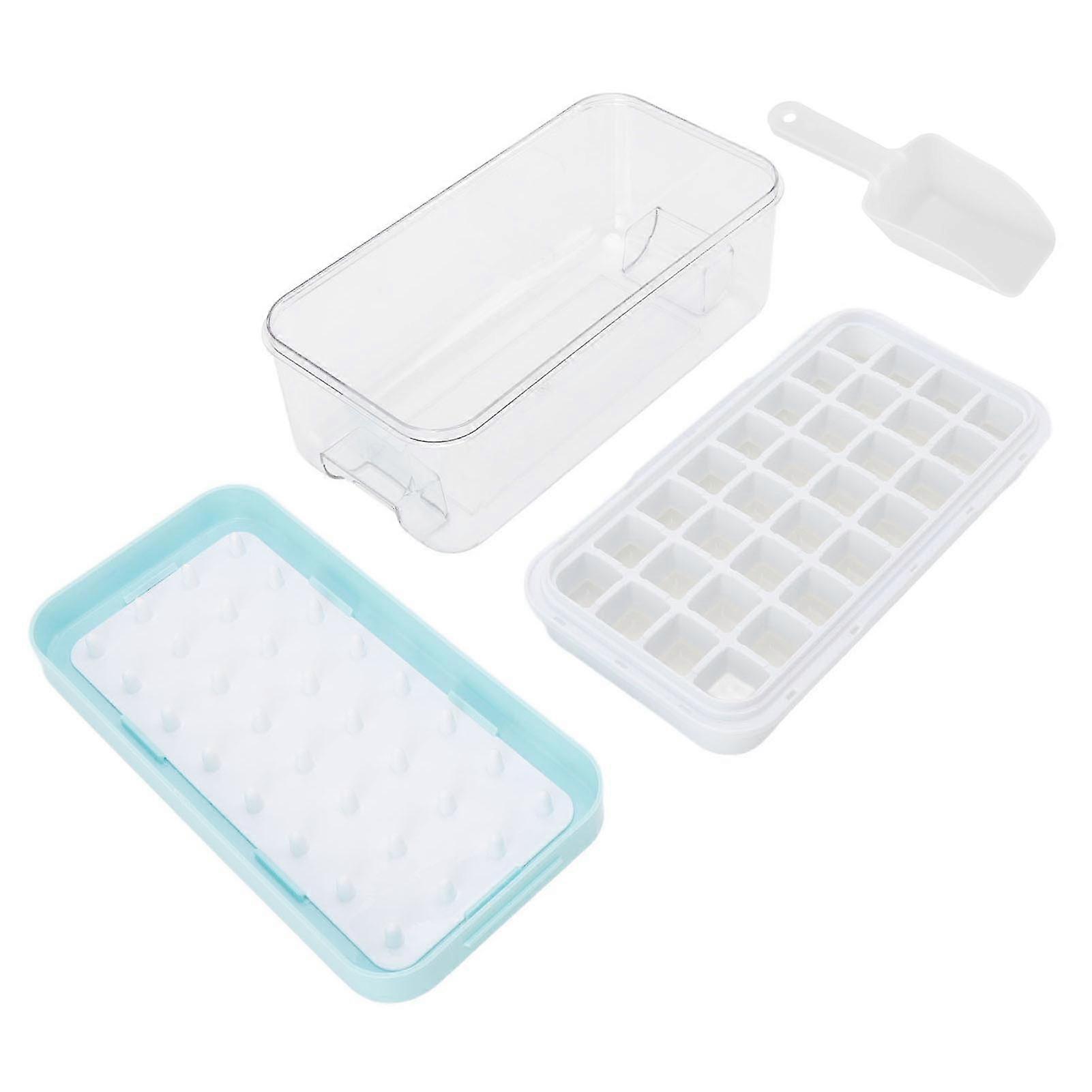 Ice Cube Tray Single Layer with Lid and Ice Storage Box Silicone Ice Maker Mold for Kitchen Home