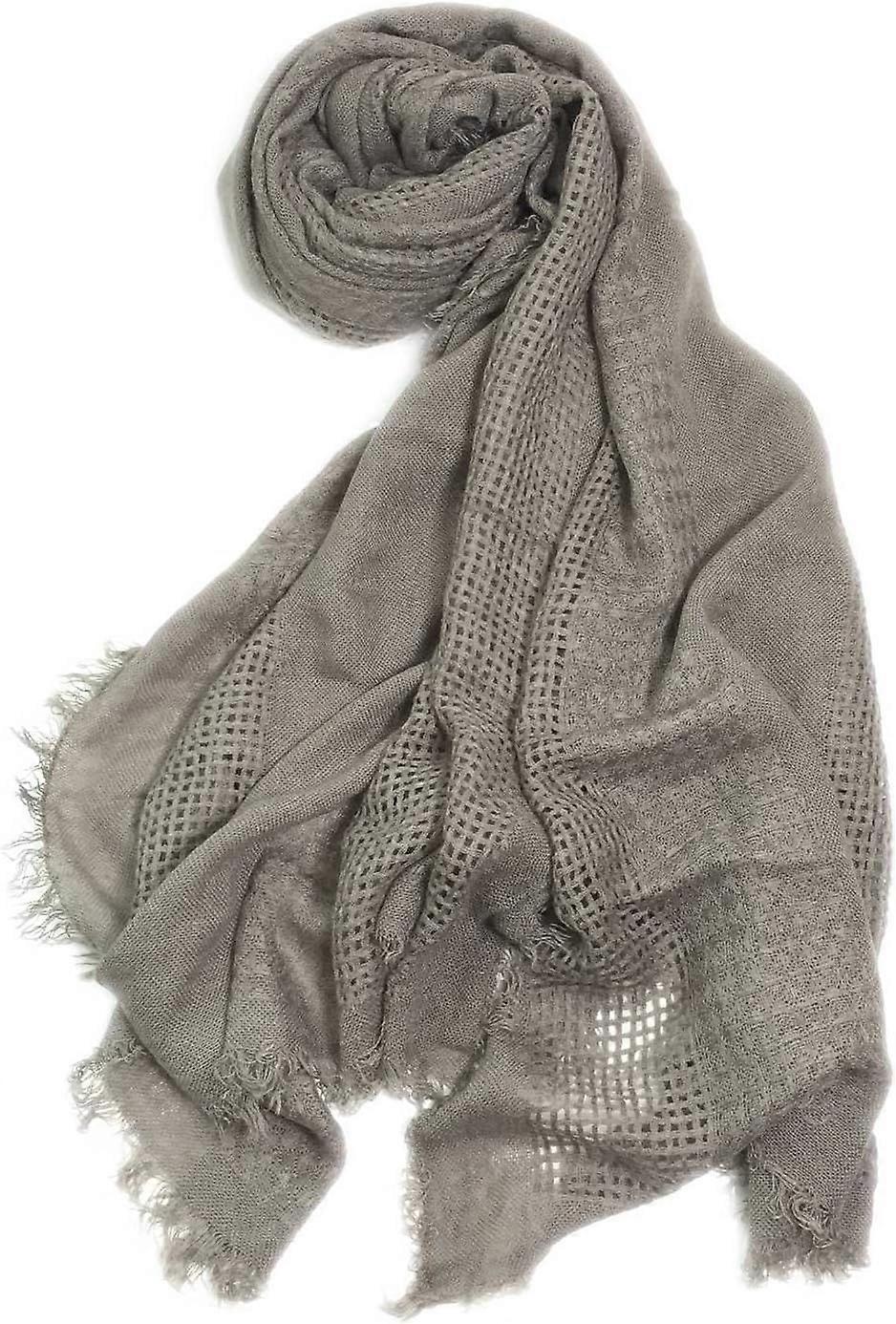 2025 Latest Model Oversized solid open mesh rectangular scarf shawl with frayed edges