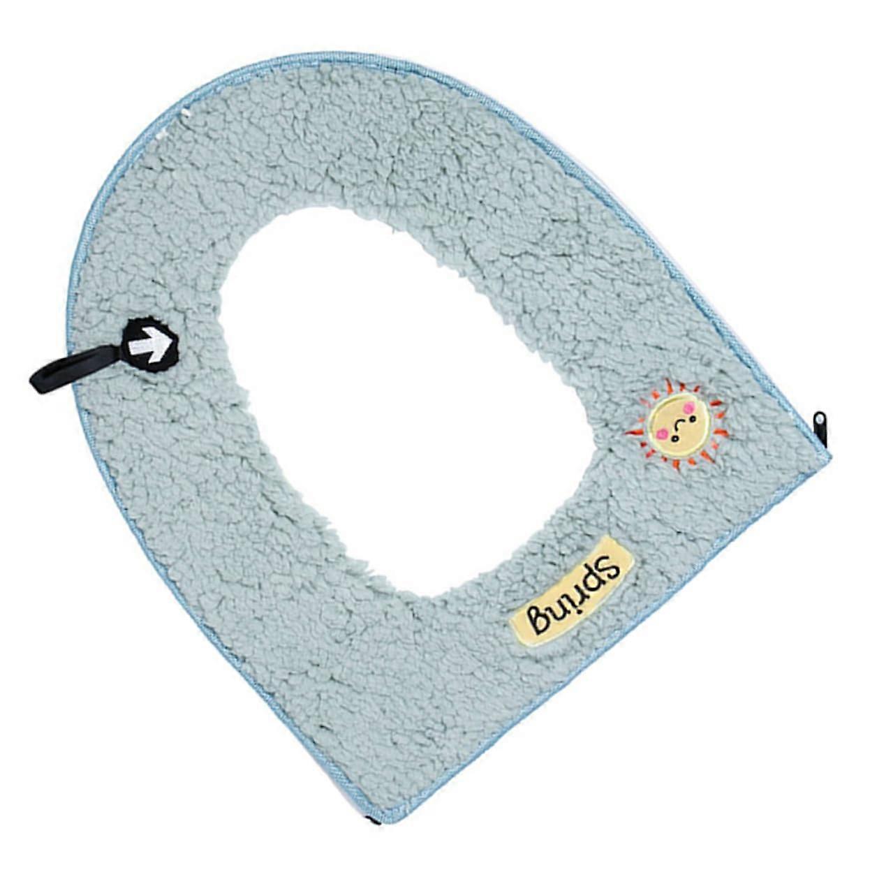 Thicken Toilet Seat Cover with Zipper for Easy Cleaning, Reusable, Green Color, Fits Standard Oval and Round Seats