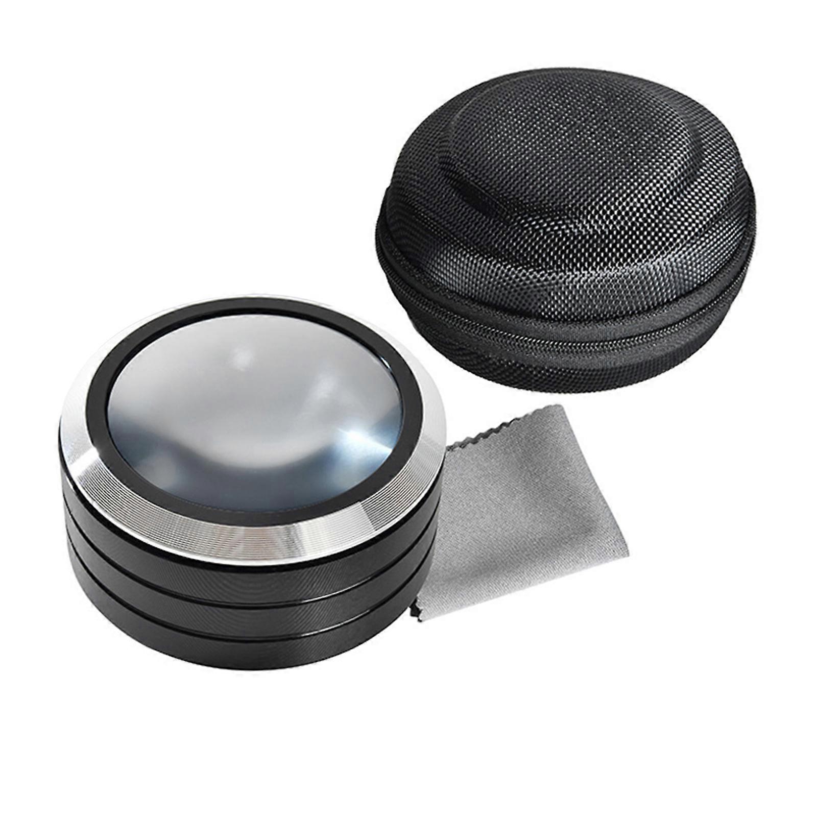 Small Magnification Tool with LED Light Aluminum Magnifying Instrument tabletops Magnifier ABS for Improves Reading