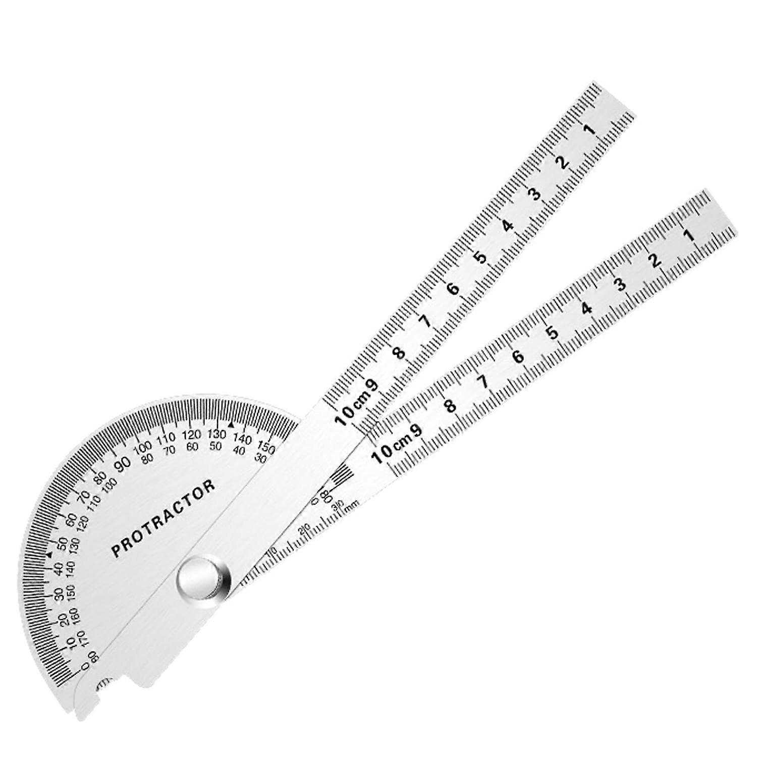 Stainless Steel Protractor 180 Degree with 150mm Ruler and Angle Gauges for Precision Woodworking Measurements
