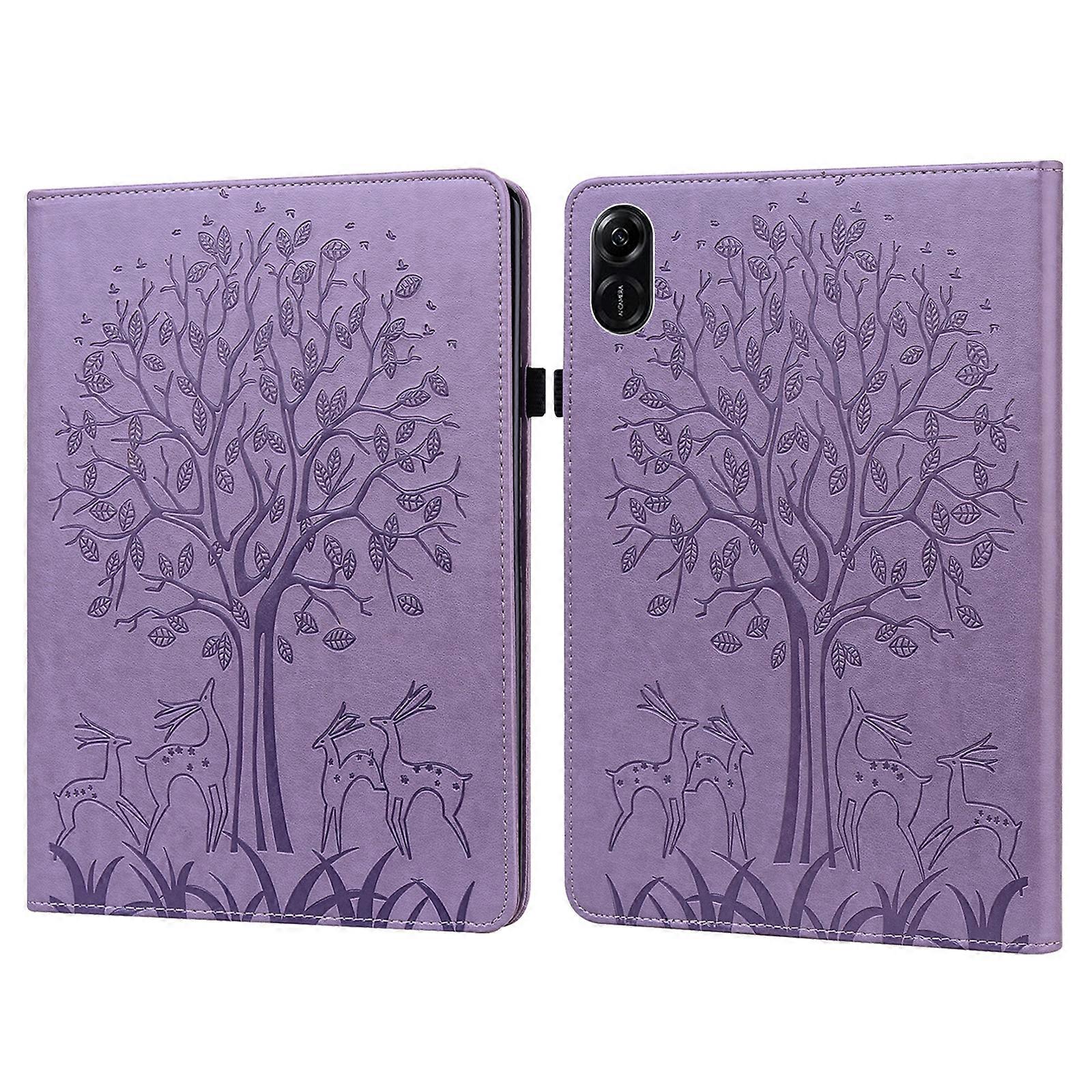 Tree & Deer Embossed Leather Tablet Case For Honor Pad X9