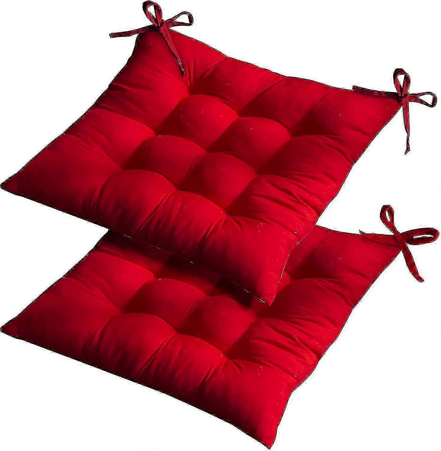 Seat Pads For Dining Chairs, 2 Pack 4040cm Red Thick