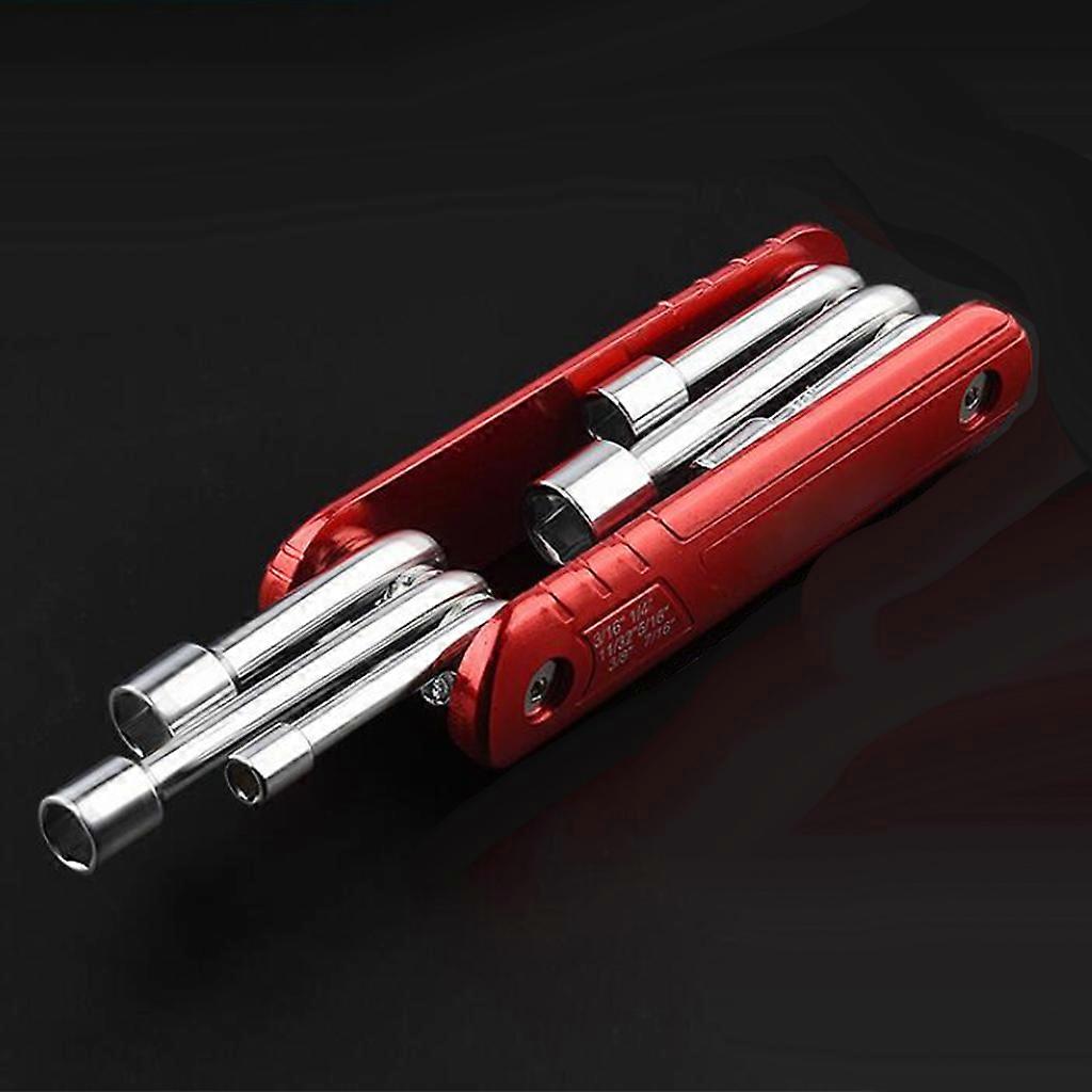 Anti-rust Aluminum Alloy Handle Universal Folding Socket Wrench Used for Mechanical Maintenance and Automobile Repair
