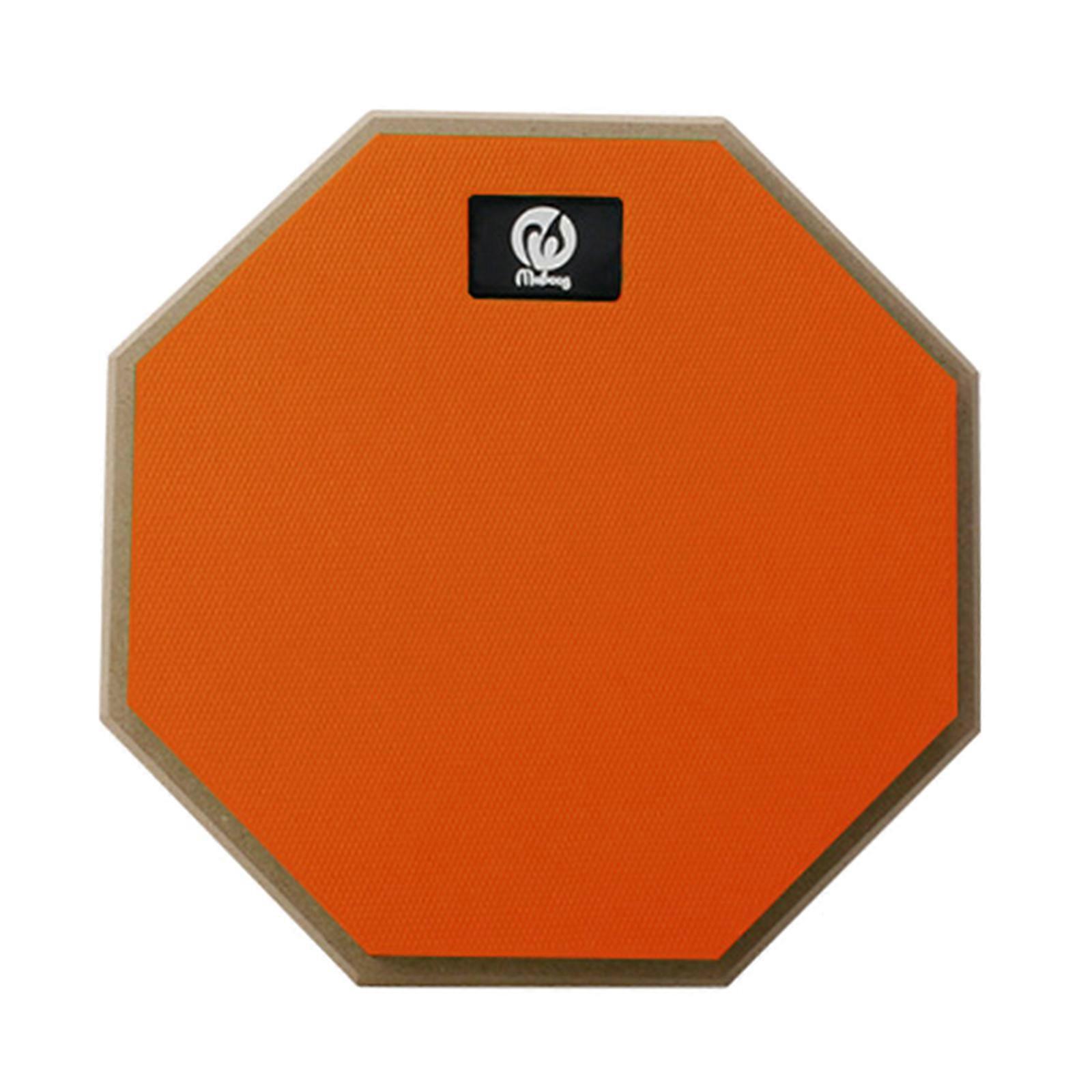 8-In Drum Practice Pad Double Sided Quiet Drum Pads for Real Feeling Practice Drumming Rubber Mutes Drum Pad orange