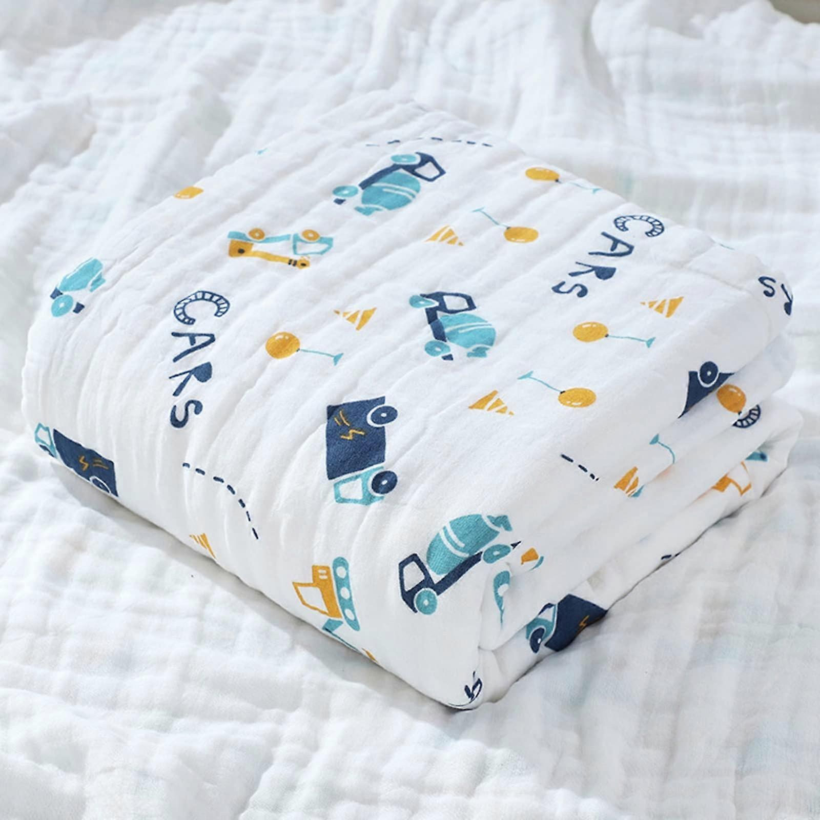 Muslin Baby Blanket 110 x 110 cm, 6-Layer Soft Baby Muslin Cotton Blanket for Crib and Stroller Use
