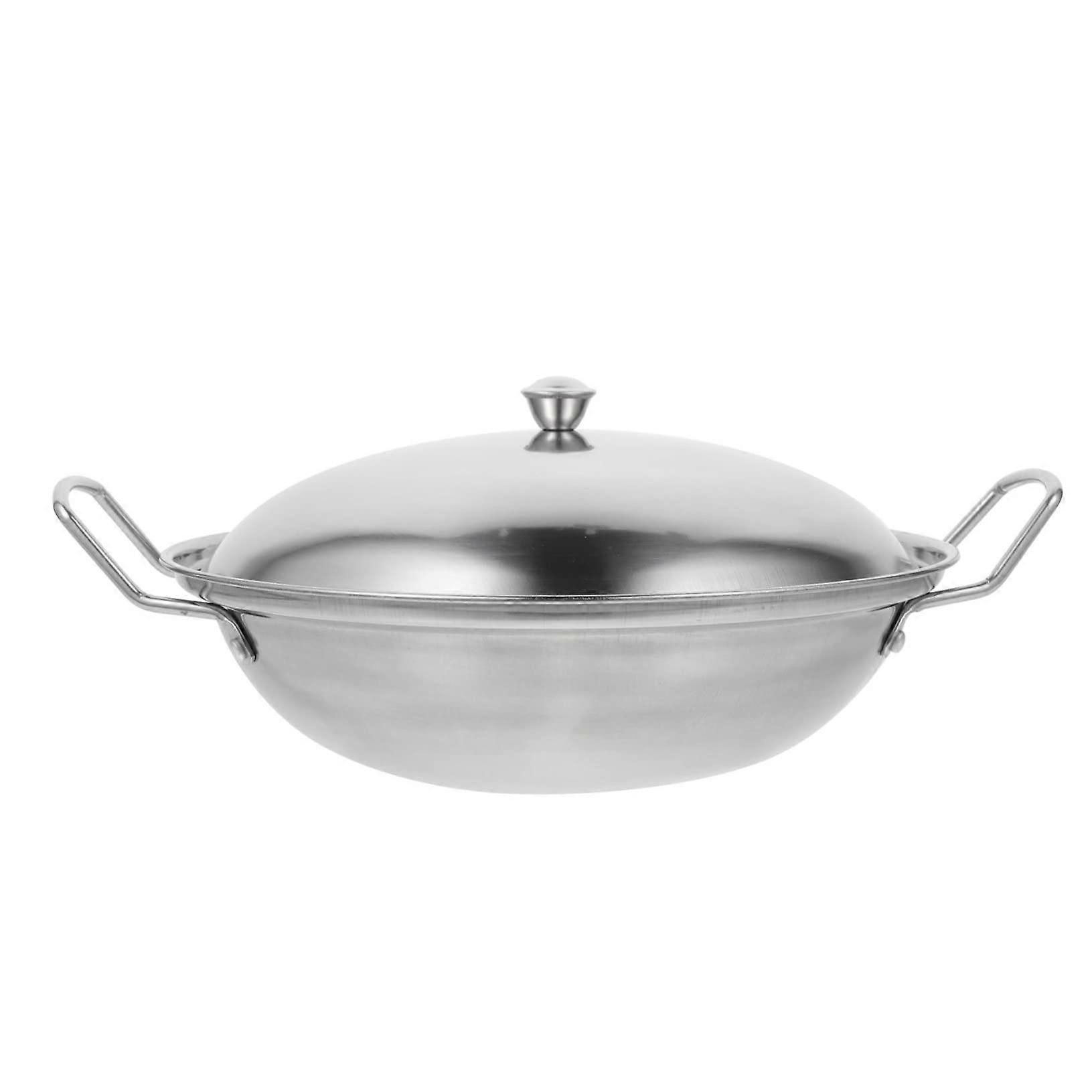 1 Set Pot Stove Pot with Lid Baking Grill Pan with Lid Asian Roasting Wok Induction Pot Outdoor Pot Roasting Pot Woks Pan Wok Pan