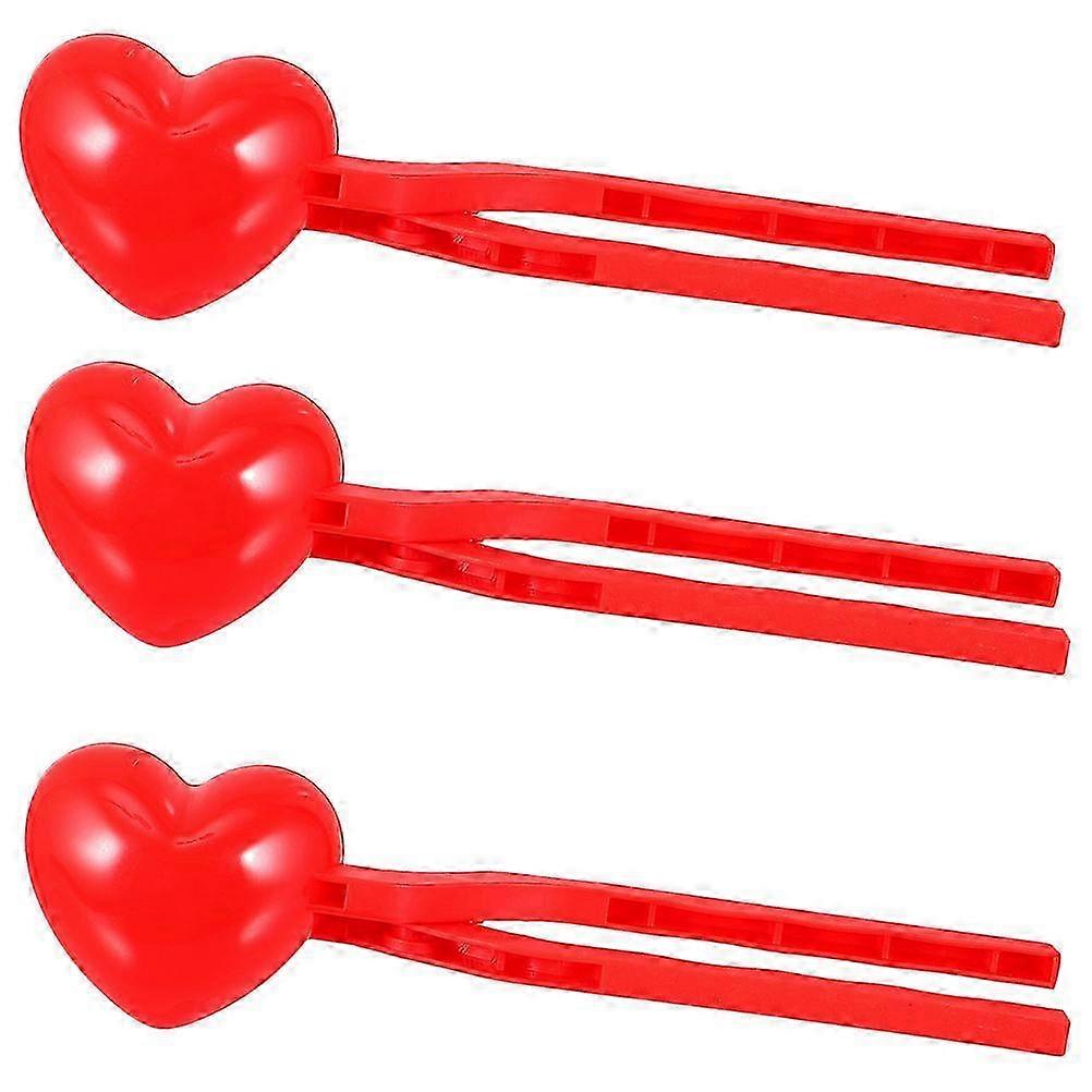 3個キッズスノーボールメーカーのおもちゃセット屋外の雪とビーチの砂遊び - 赤34X8CM