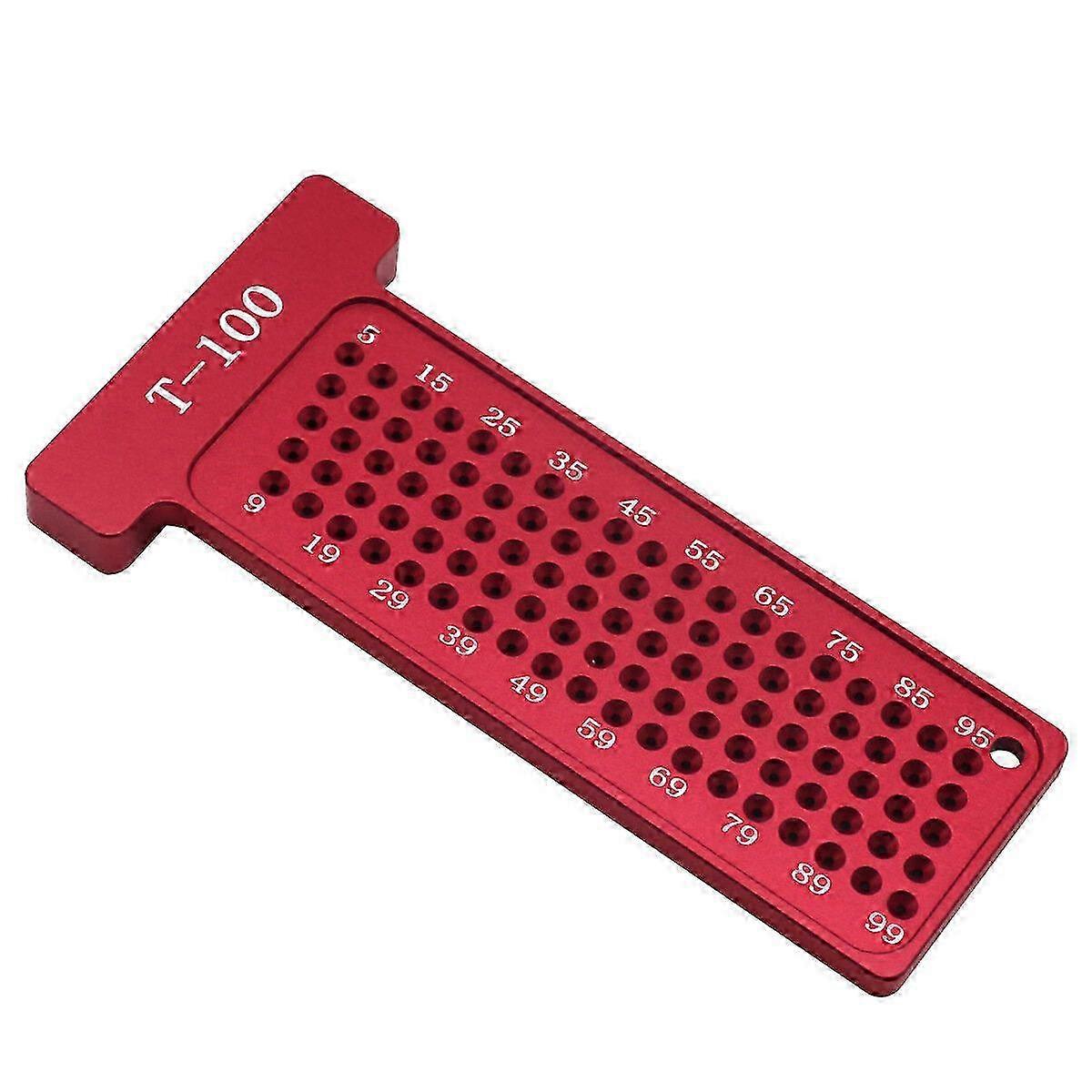 Precision T-ruler Suitable for Woodworking - T-type Scriber with Metric/Inch Measurement, 100mm/4in Length