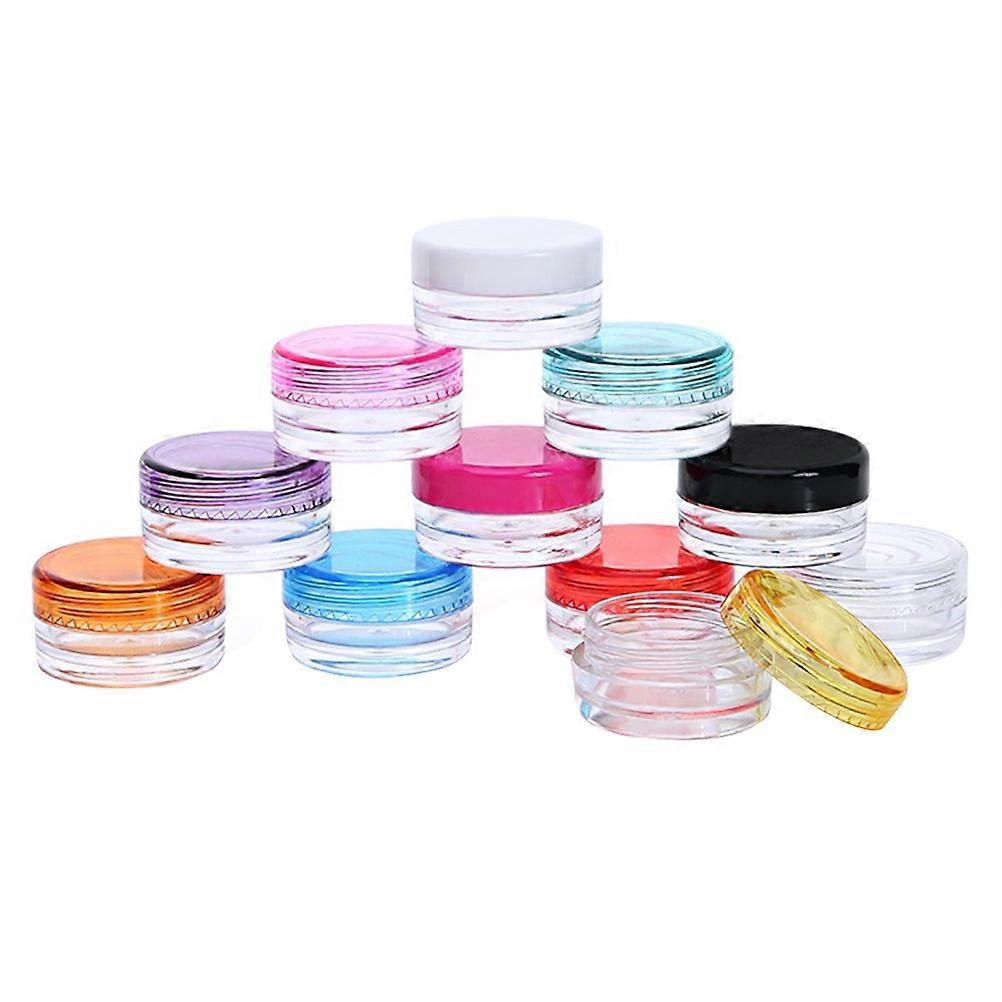 50pcs Mini Round Cream Storage Boxes Portable Cosmetic Travel Bottles Durable Reusable Containers for Facial Eye Creams Makeup Powder Organizer
