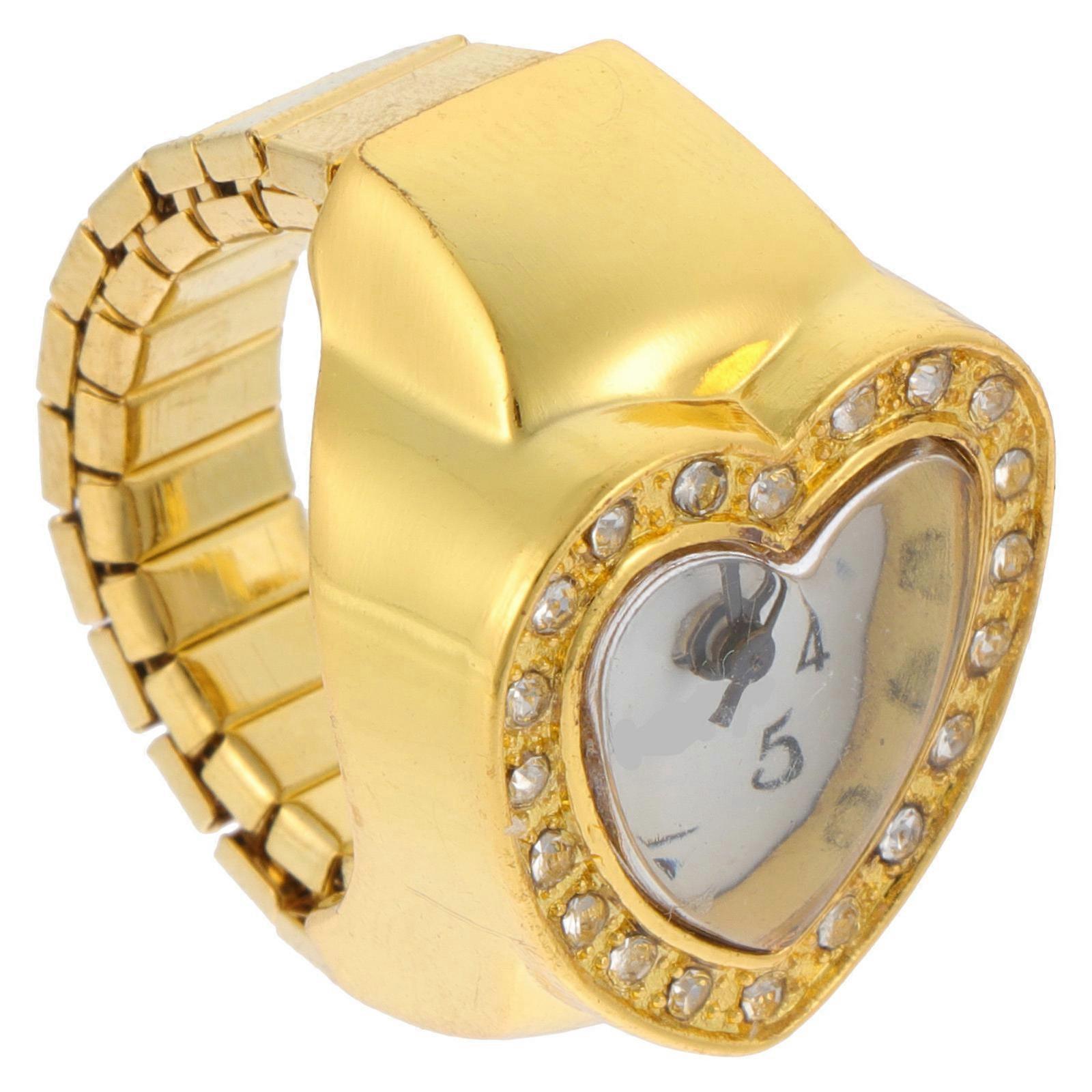 Here's a polished product description for the **Heart Shape Finger Ring Watch For Women**:

   

### 💍 Heart Shape Finger Ring Watch for Women