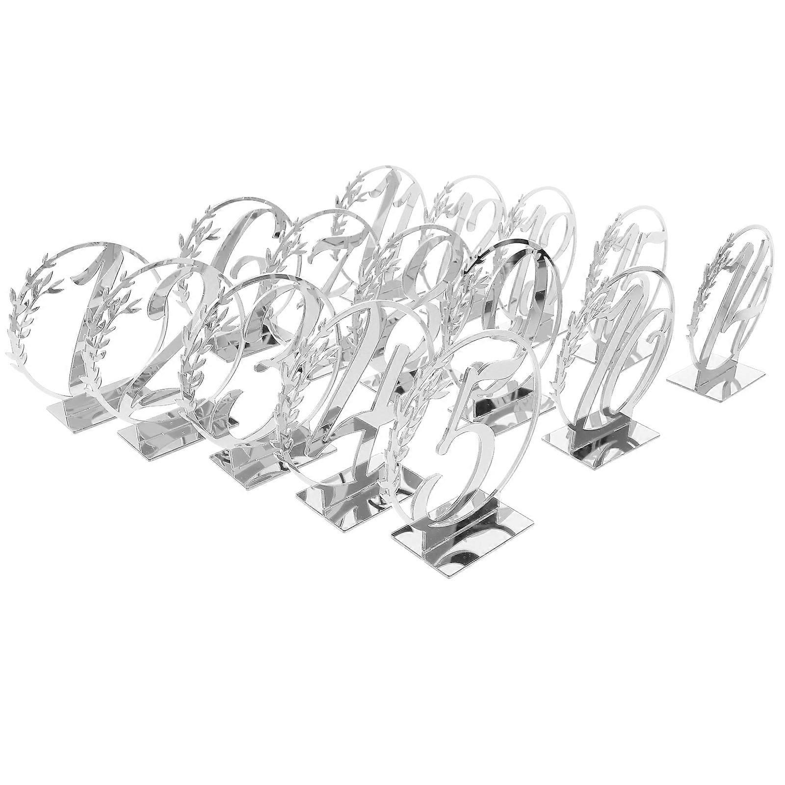 Elegant 15pcs Acrylic Wedding Table Number Set – Reusable Dining Signs for Events & Restaurants – Simple Design for Guest Attention