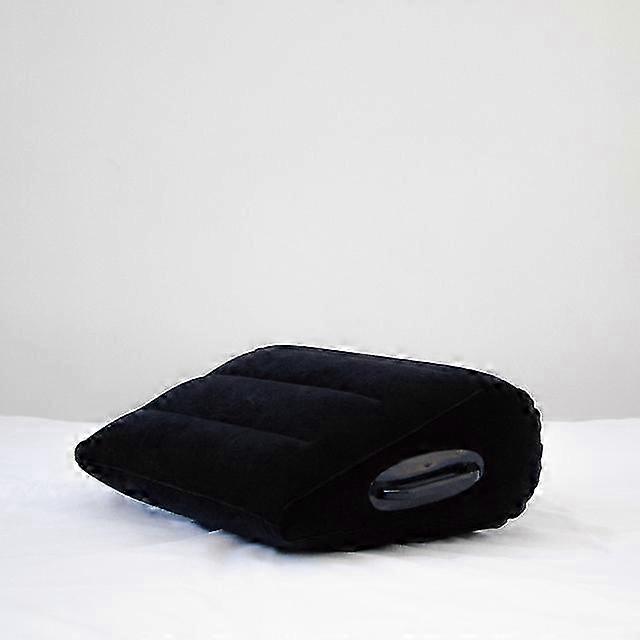 インフレータブルPVC植毛旅行枕ウェッジスタイルで快適なサポート、三角形の折りたたみ式クッションでベッド、ソファ、またはフーで簡単にリラックスできます