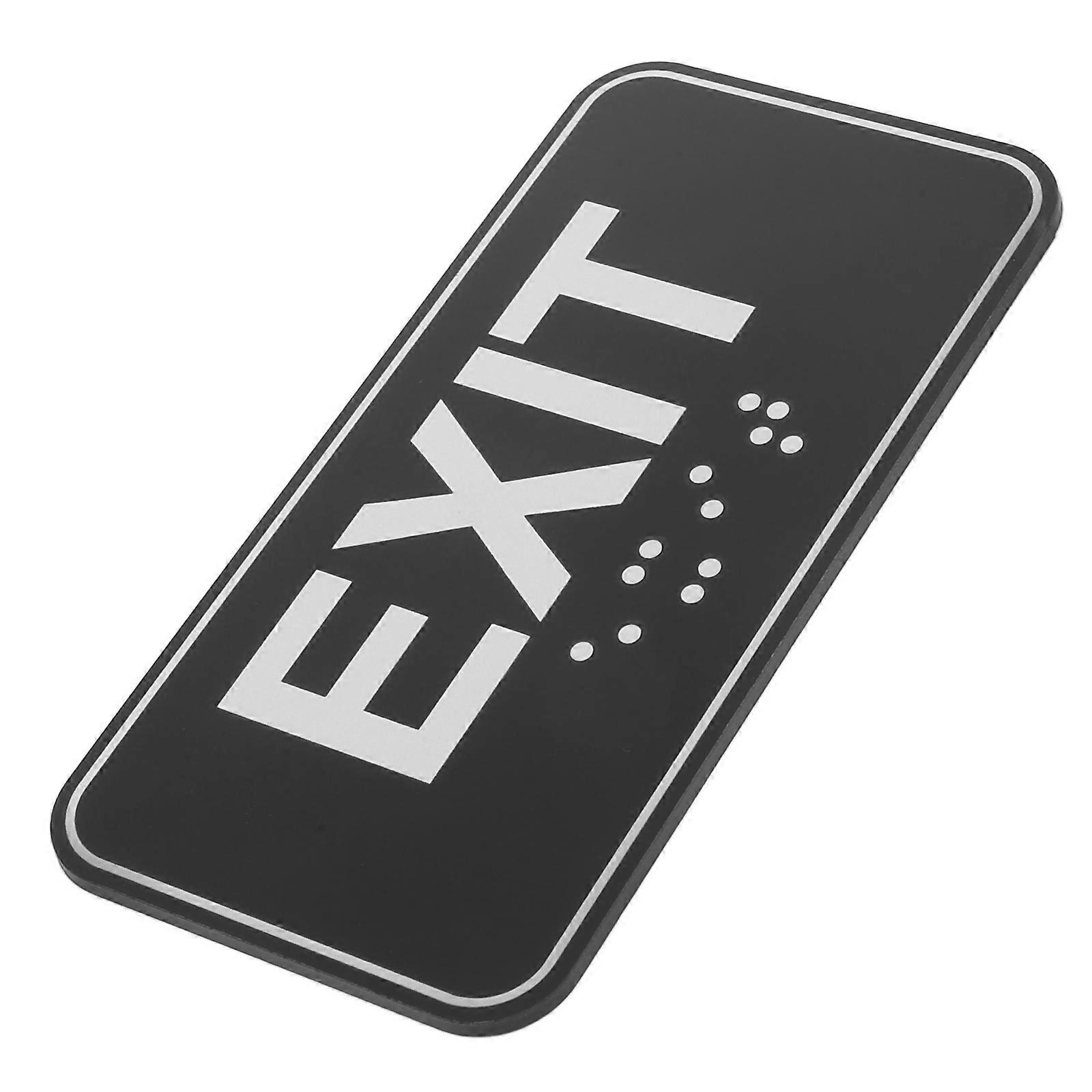 Braille Exit Sign Self Adhesive Corridor Safety Public Buildings Schools Hospitals Acrylic Rectangle 1Pack