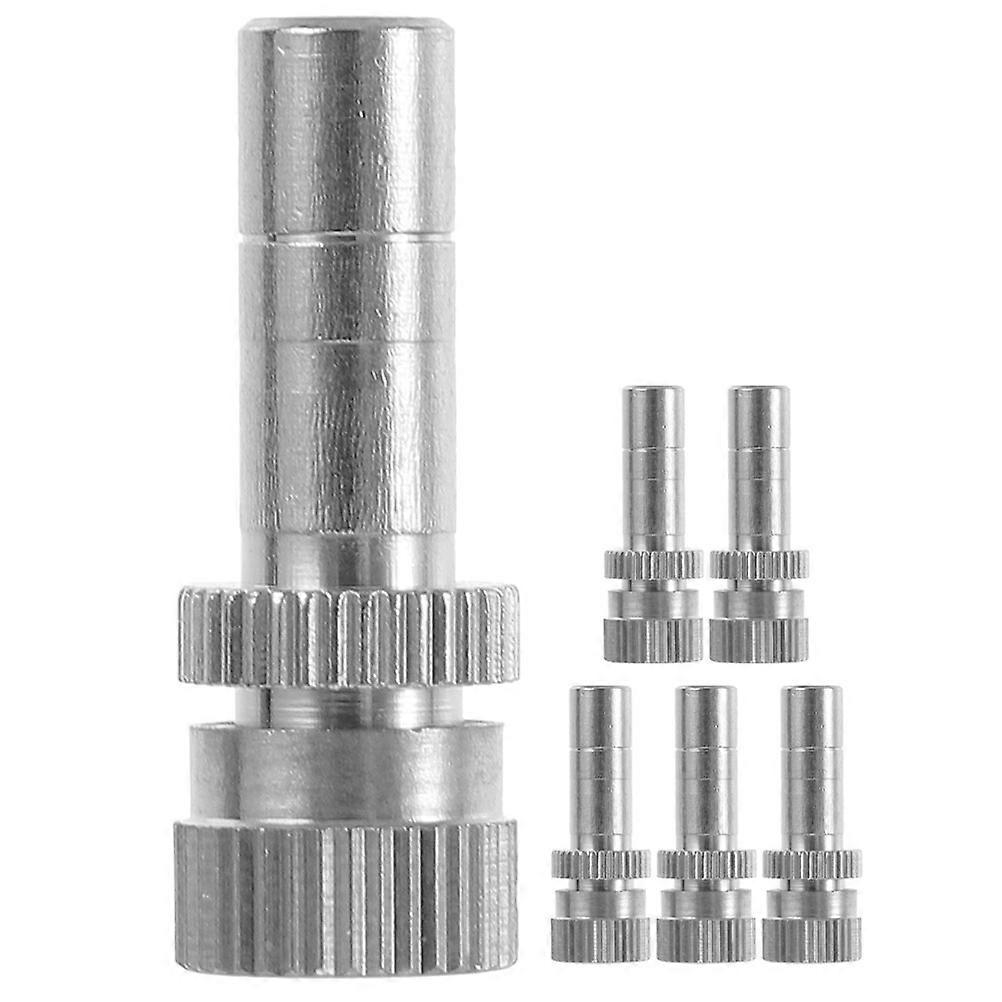 6pcs Low Pressure Misting Nozzle Brass Atomizing Spray Heads for Garden Hose – Quick Connect Design for Cooling, Humidification, and Dust Removal