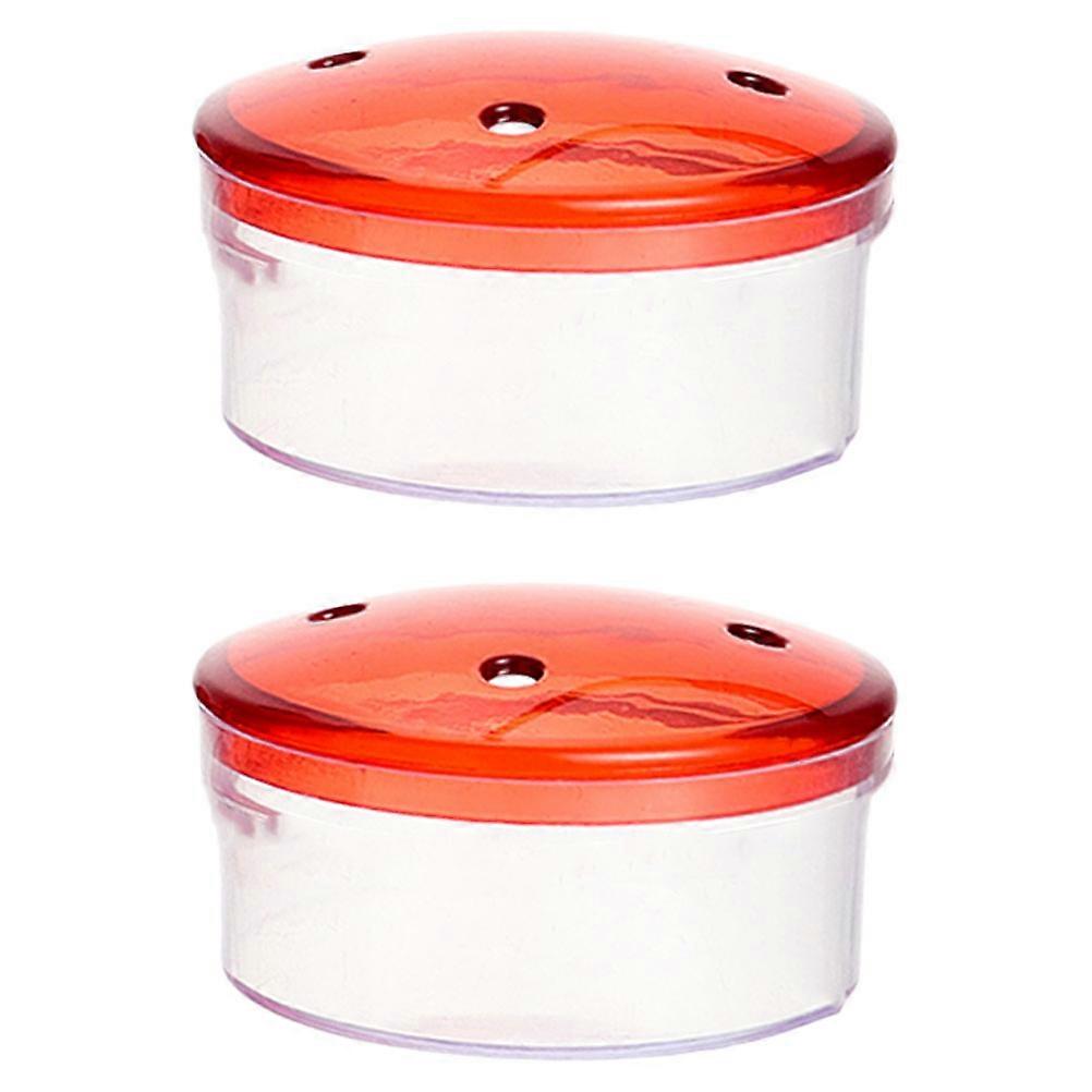 Hanging Bird Feeder Outdoor Four-Holed Feeding Box Garden Bird Feeding Supplies Red 2Pcs