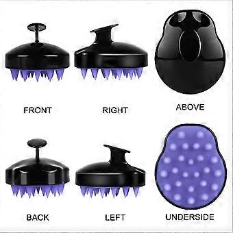 Scalp Massager Shampoo Brush, jossa on pehmeät ja joustavat silikoniharjakset, voidaan käyttää hiustenhoitoon ja pään rentouttamiseen
