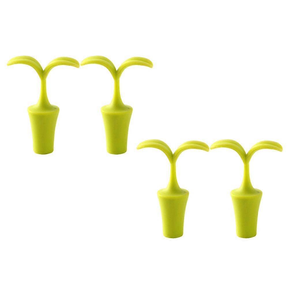 4pcs Creative Leaf Shaped Silicone Set for Red Bottles – Reusable, Decorative Sealer for Bars, Restaurants & Party Supplies