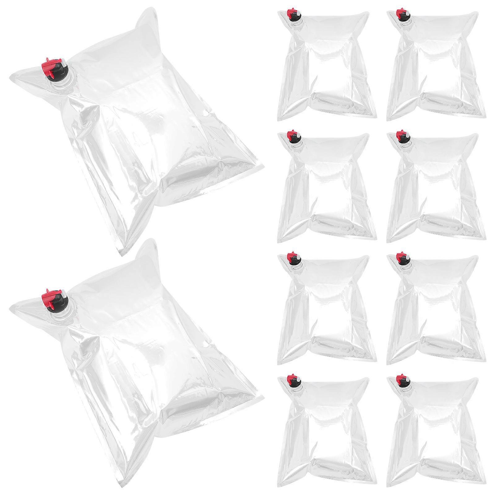 Reusable Wine Pouches with Spout Portable Leakproof Beverage Storage Bags for Parties and Outdoor Use (10pcs)