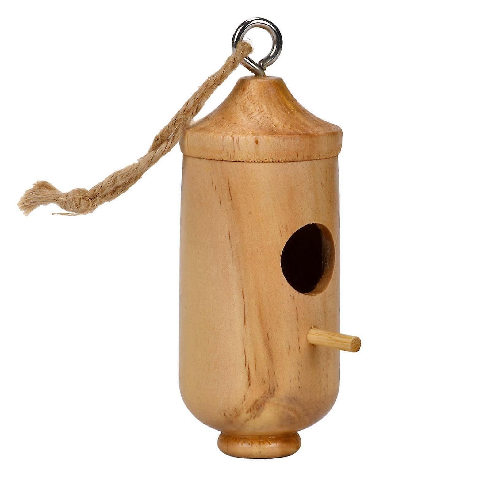 Wooden Hummingbird Swing Nest, Hanging Hummingbird Swing House, Wooden Bird Swing House, for Summic Swallow Wren Sparrow Window Garden pointed bottom