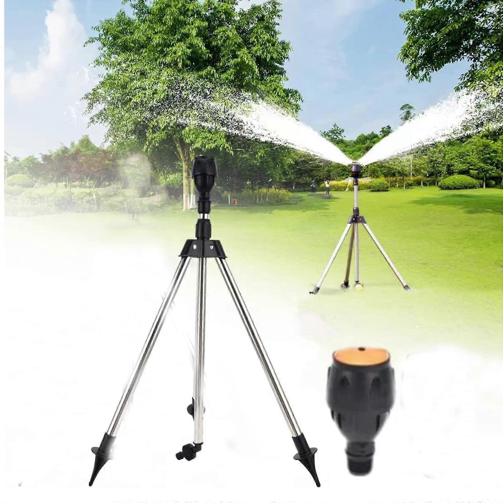 Tripod Rotating Sprinkler 360-Degree Automatic Irrigation, Telescopic Tripod Lawn Sprinkler for Large Areas