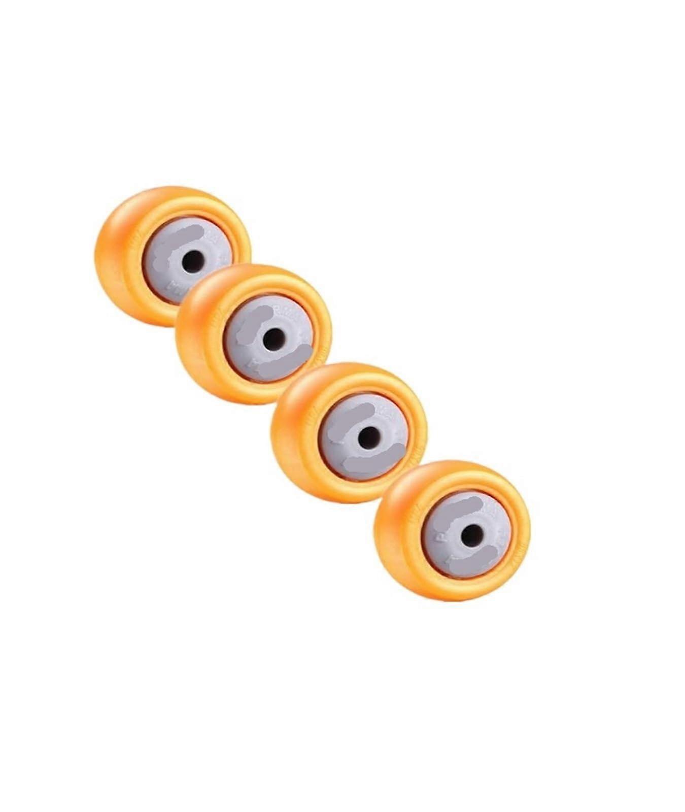 1.25 Inch Orange Nylon Caster Wheels, 4-Pack, MPA Modified, Single Table Chair Replacement Wheels, Durable and Stylish