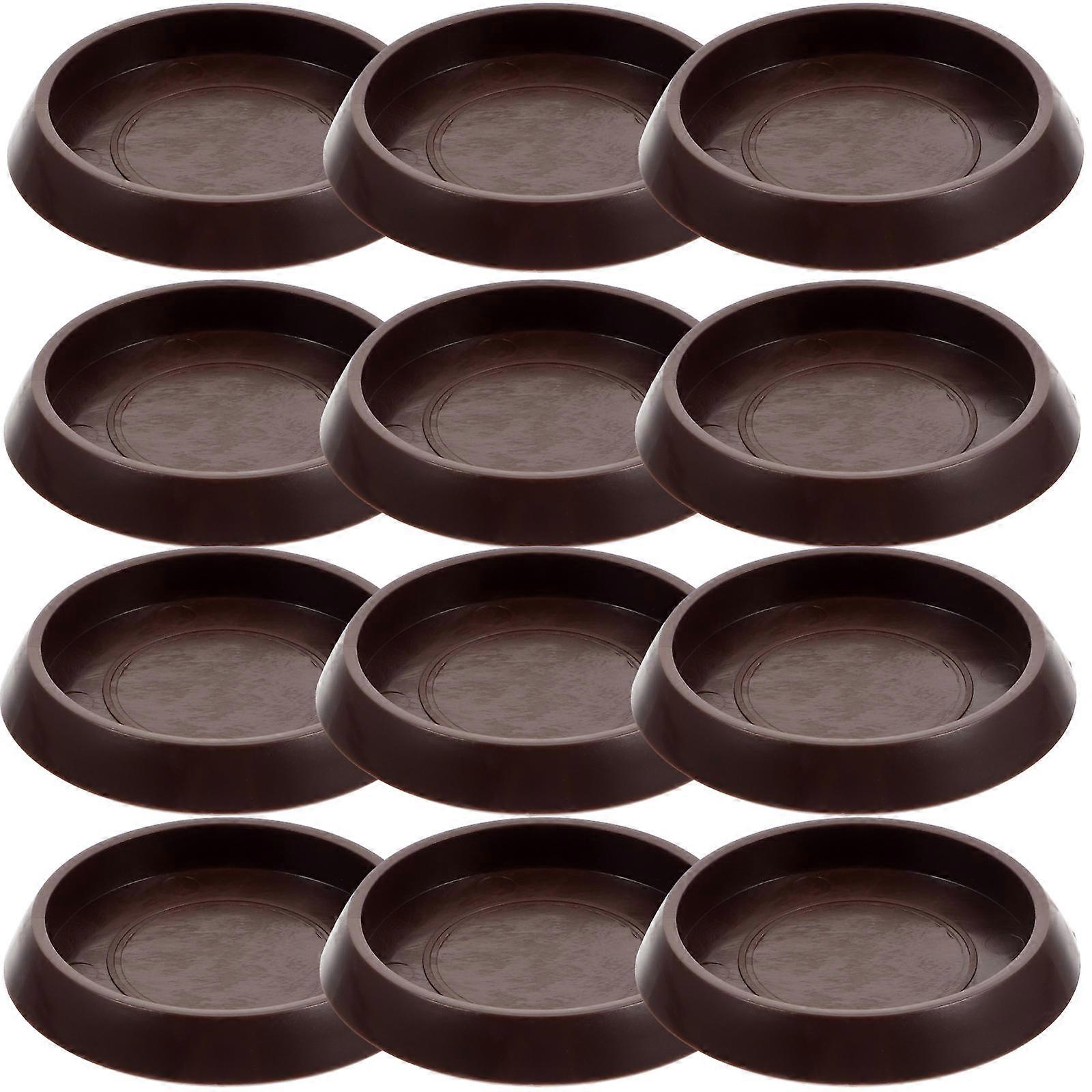 Furniture Caster Cups Multi-Function Couch Stoppers for Home Use 5CM Inner Diameter (Square) Shock Absorption 12Pcs