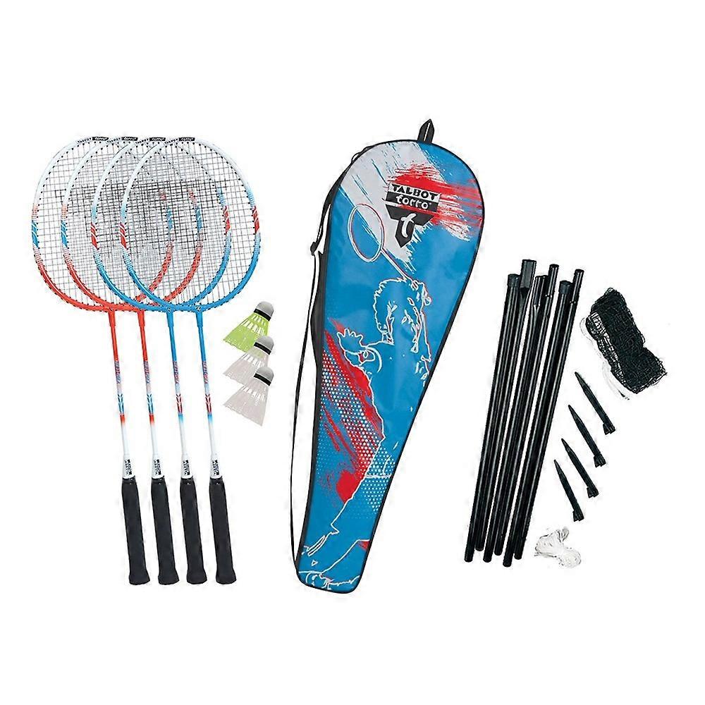 Racket Talbot Torro 4-fighter badminton set 3 balls, net+posts, cover 449416