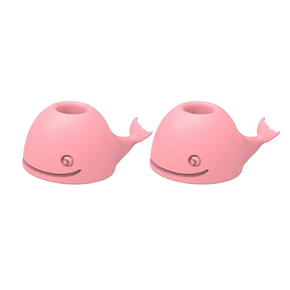 Washstand Holder Whale Toothbrush Holders Bathroom Use Pink 7 x 3.5 x 5 Cm Storage 2Set