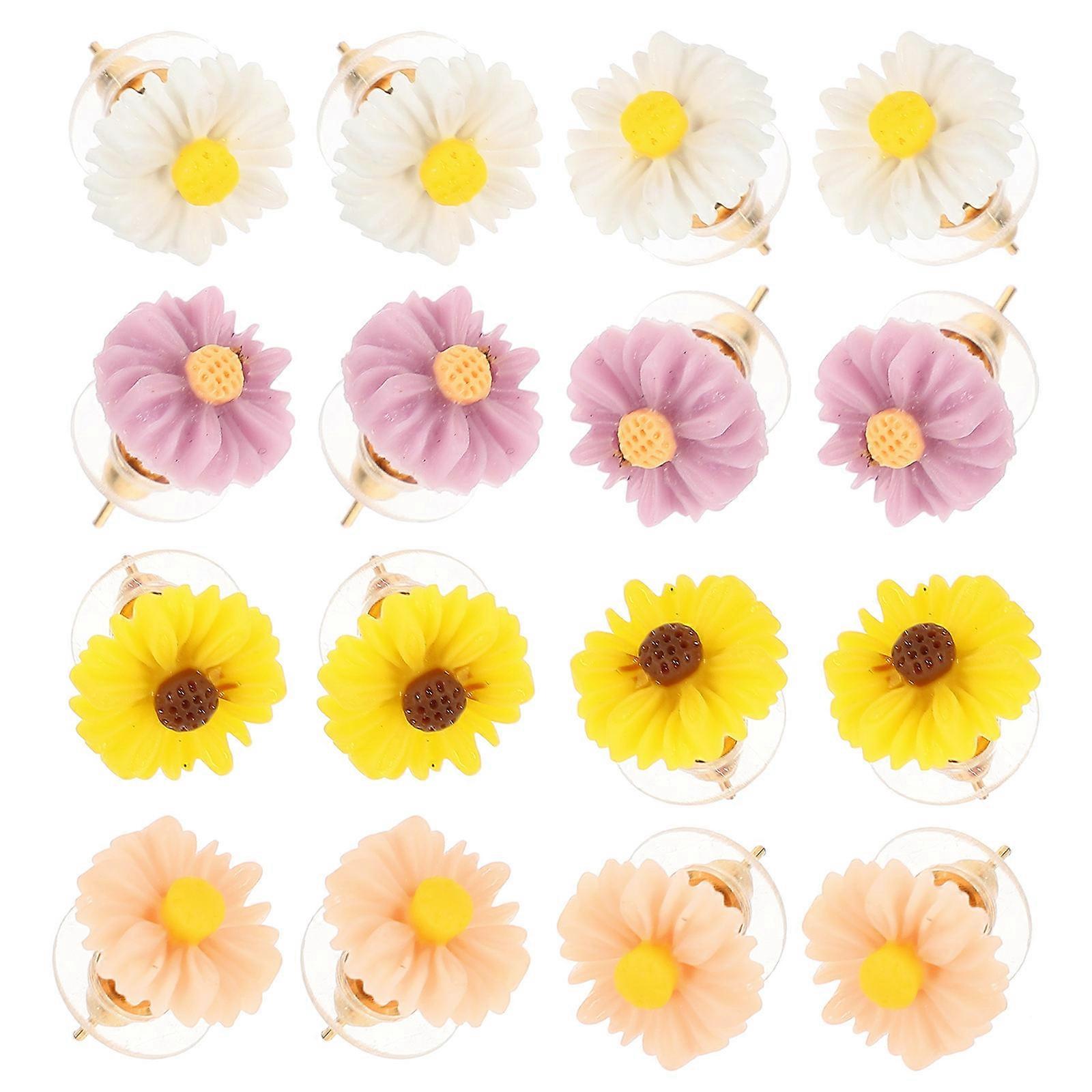 Here's a polished and professional product description based on your input:

 

**8 Pairs Daisy Earrings – Stylish Flower Ear Studs for Teens and