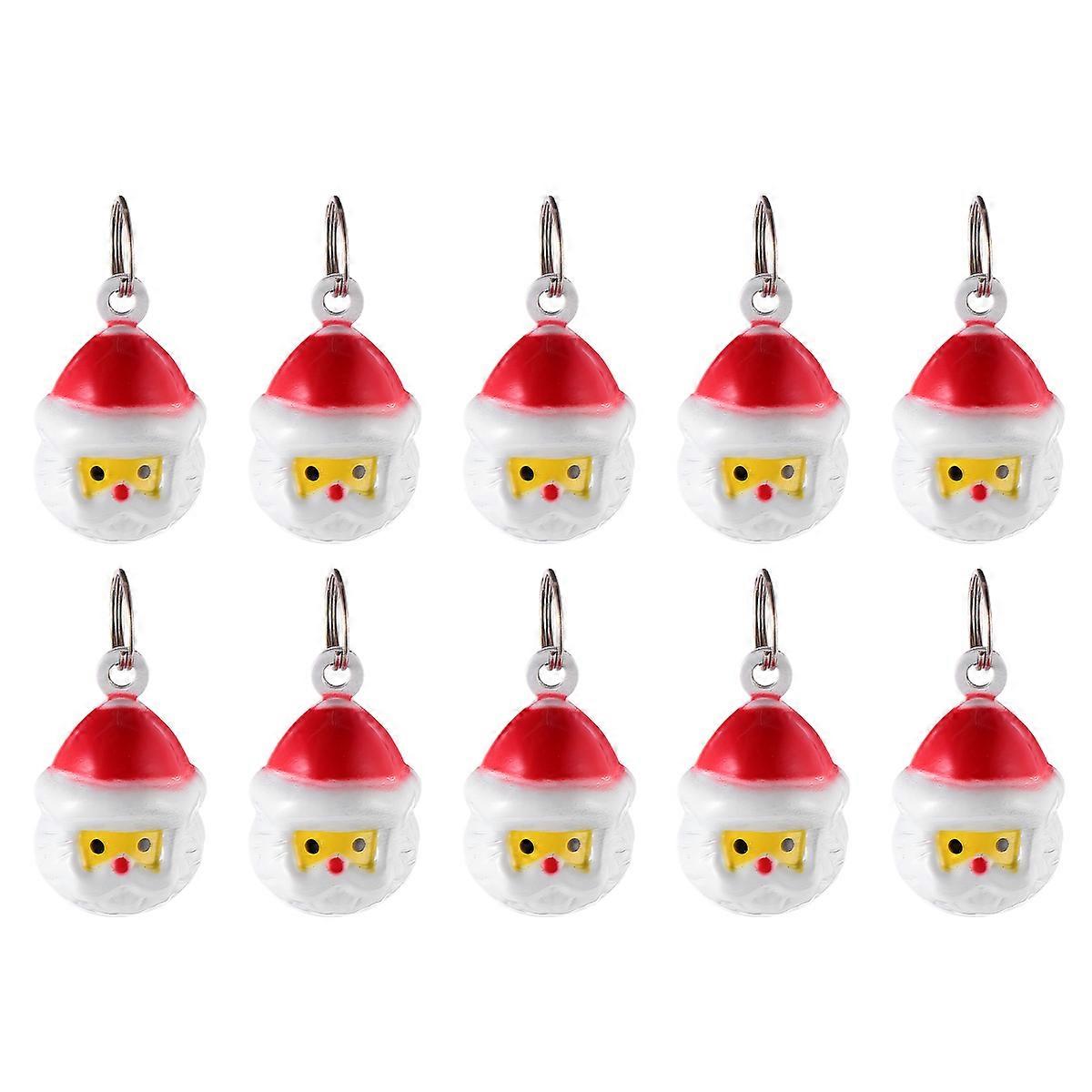 Pet Bells Santa Claus Shape Pet Necklace Supplies Daily Use Assorted Color 2x15x11CM Quick Release Buckle 10Pcs