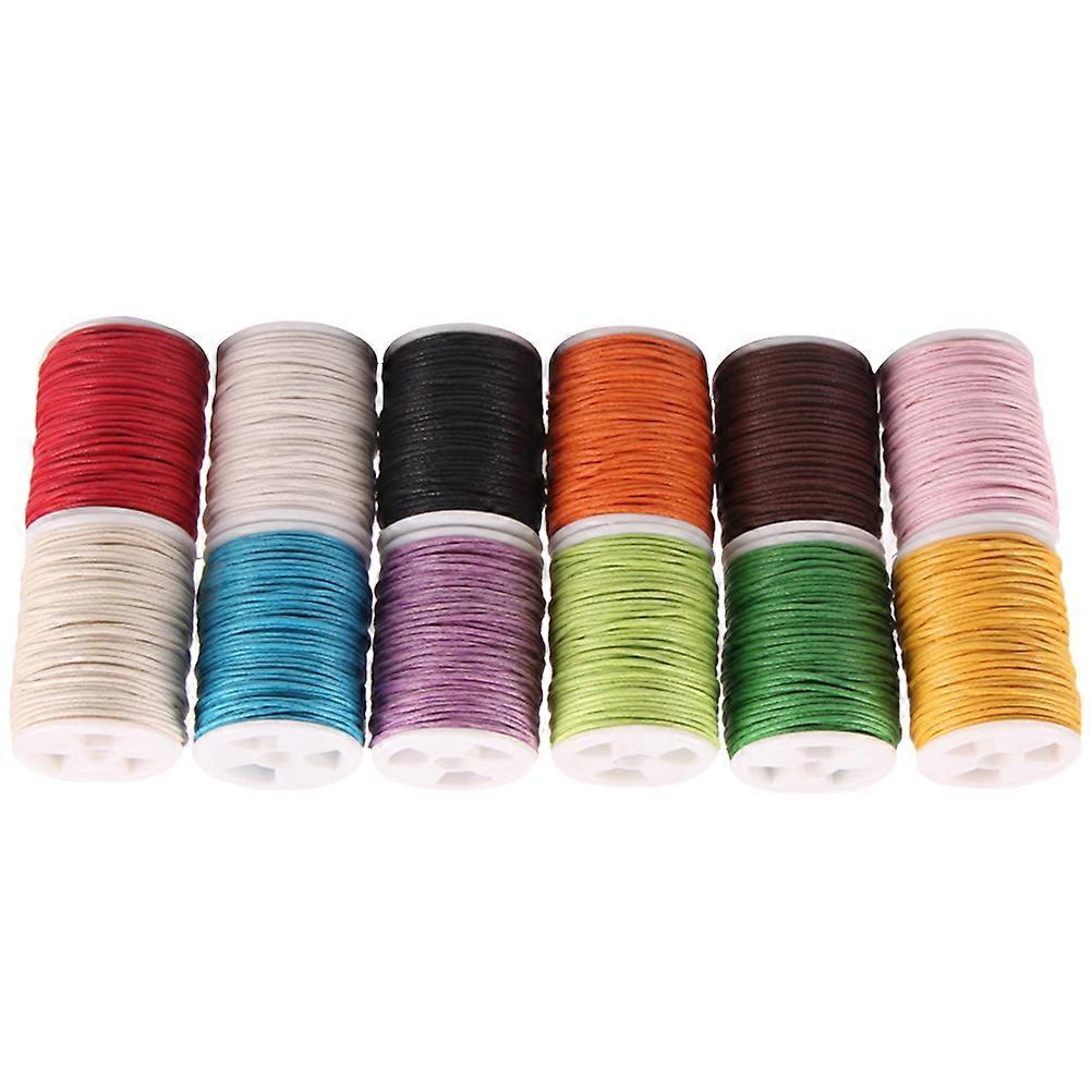 Renkli Örgü İpi Mumlu Pamuk Kordon Diy Makaleler Sanat Dekorasyon 1mmx10m 12 Adet