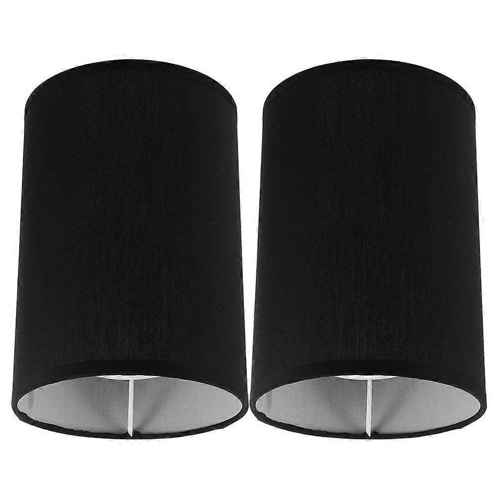 Small Cylinder Lampshade Replacement Modern Table And Floor Lamps Black 20.00X14.00X14.00CM Light Diffusion 2Pack