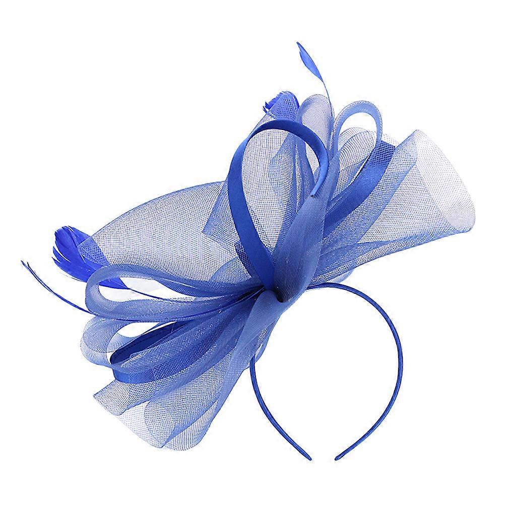 Νύφη Headband Fascinator Headpiece Γάμος Συμπόσιο Κυκλικό Μπλε Πλέγμα 1Τμχ