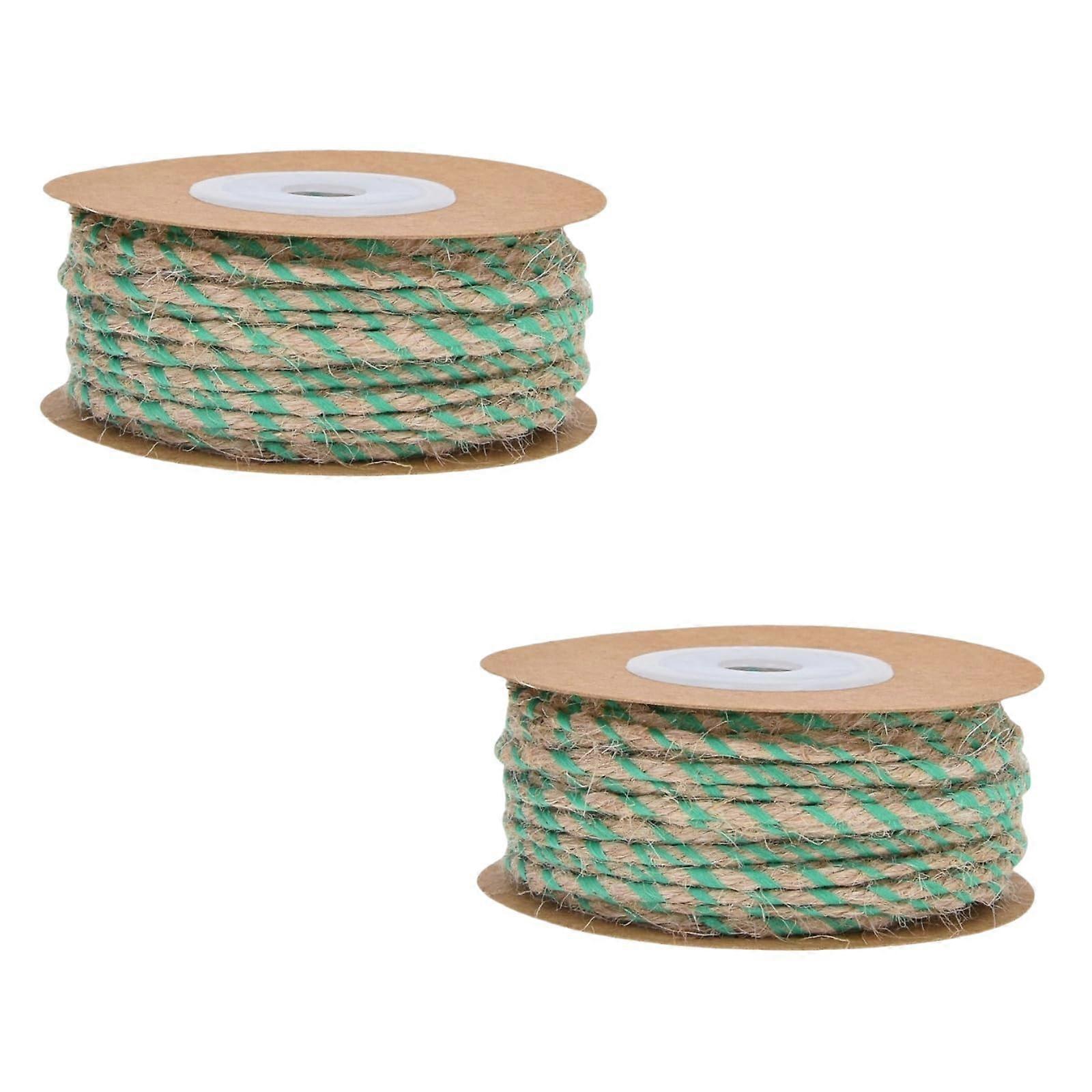2 mm Cotton Cord, 2 Rolls, TwoTone Christmas Decorative Cord, Packed (Green) Ref: 2326
