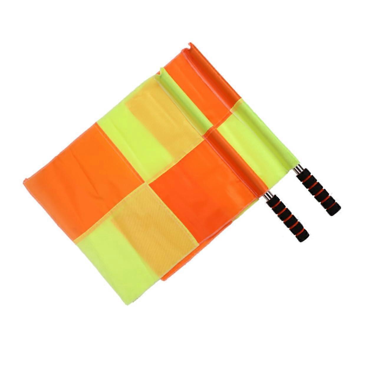 Referee Flags Pack of 2 - Line Judge Signal Flags for Football, Racing Management, Stainless Steel, 18x12 inches